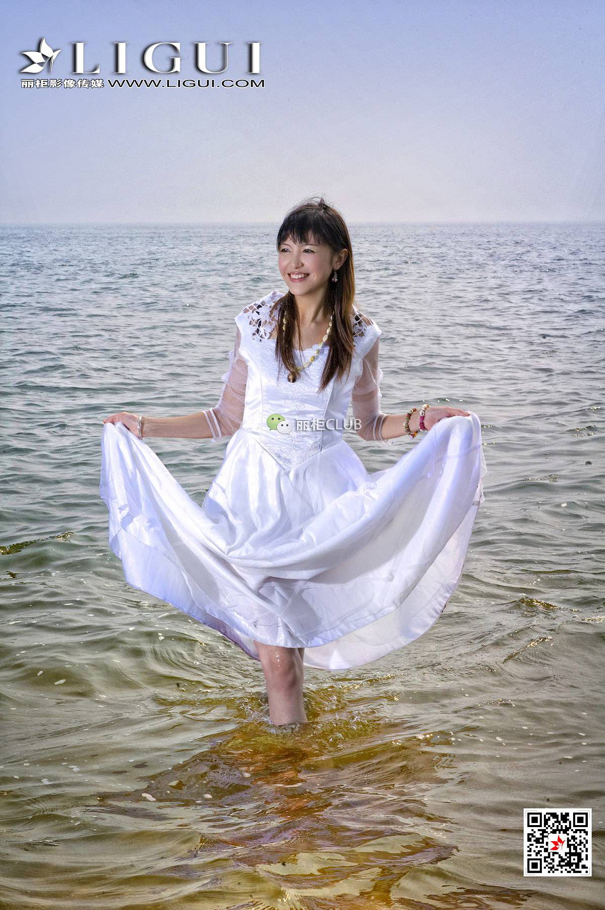 菲儿《沙滩婚纱》 [丽柜LIGUI] 网络丽人 