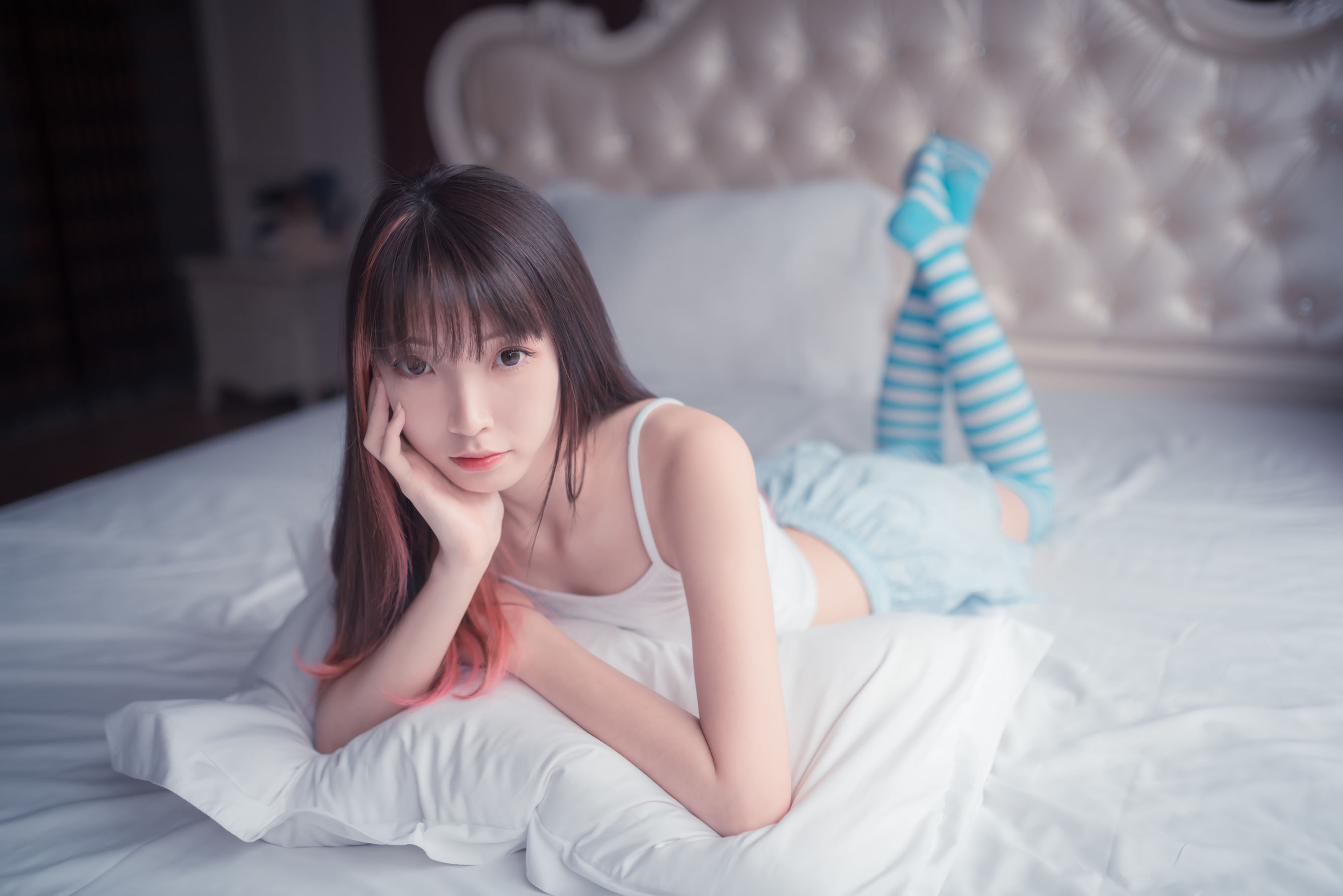 [风之领域] NO.014 祖木子 蓝白条纹丝袜小可爱