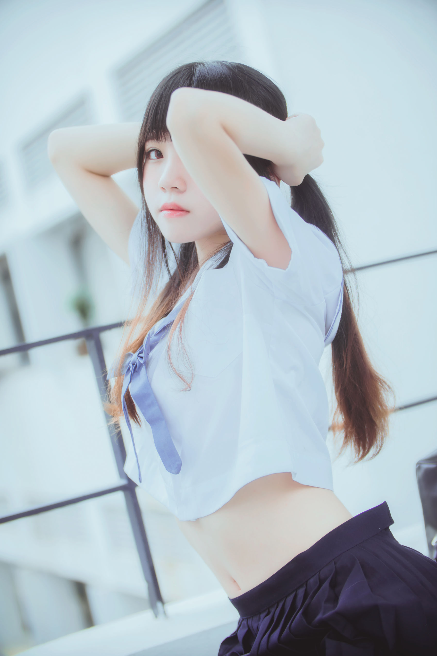 [萝莉COS] 桜桃喵《蓝白水手服》