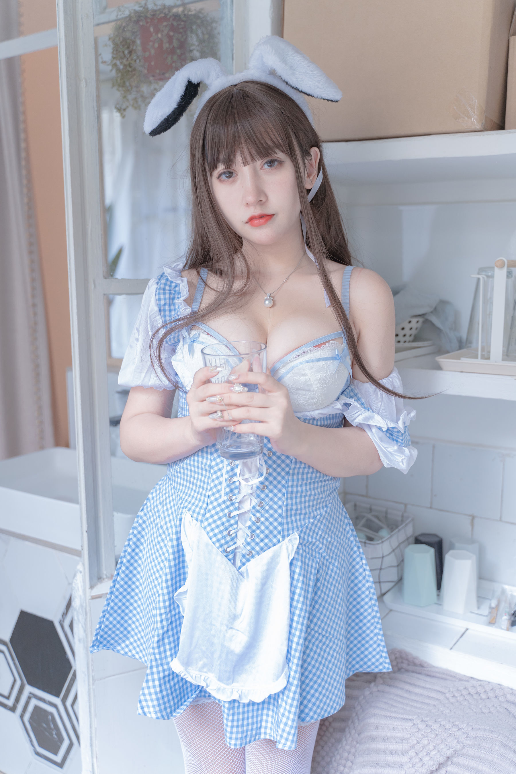 [萝莉COS] 斗鱼米线线sama - 蓝白女佣