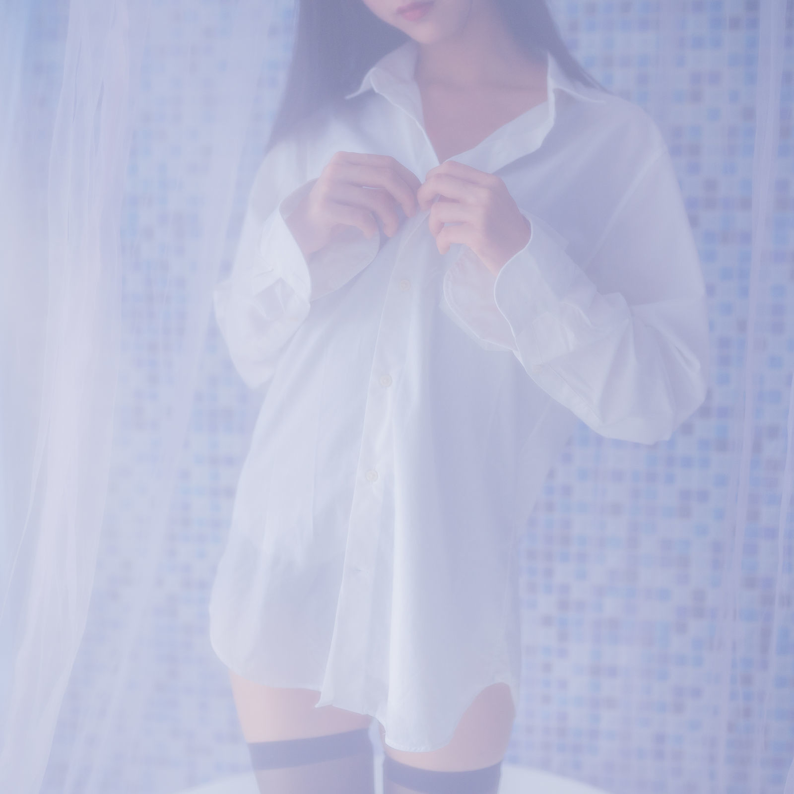[萝莉COS] 木绵绵OwO - 白衬衫黑丝死库水