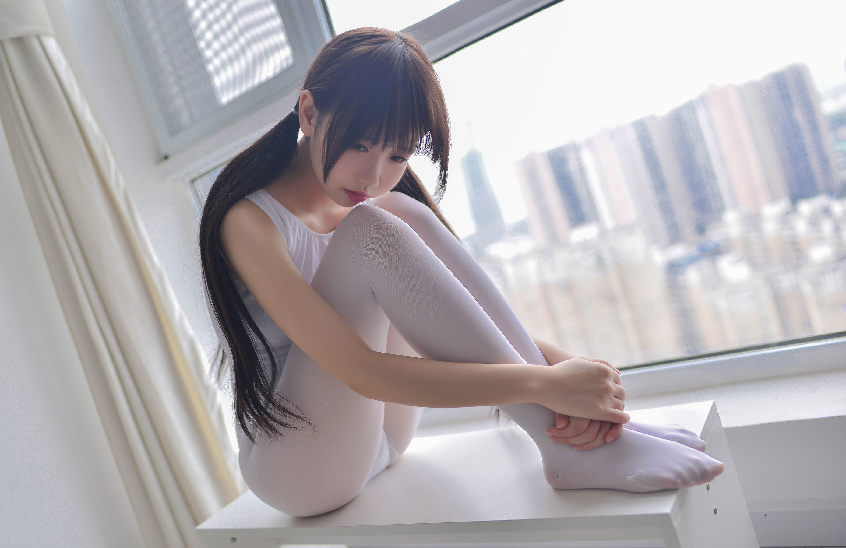 [萝莉COS] 雪琪 - 双马尾体操服