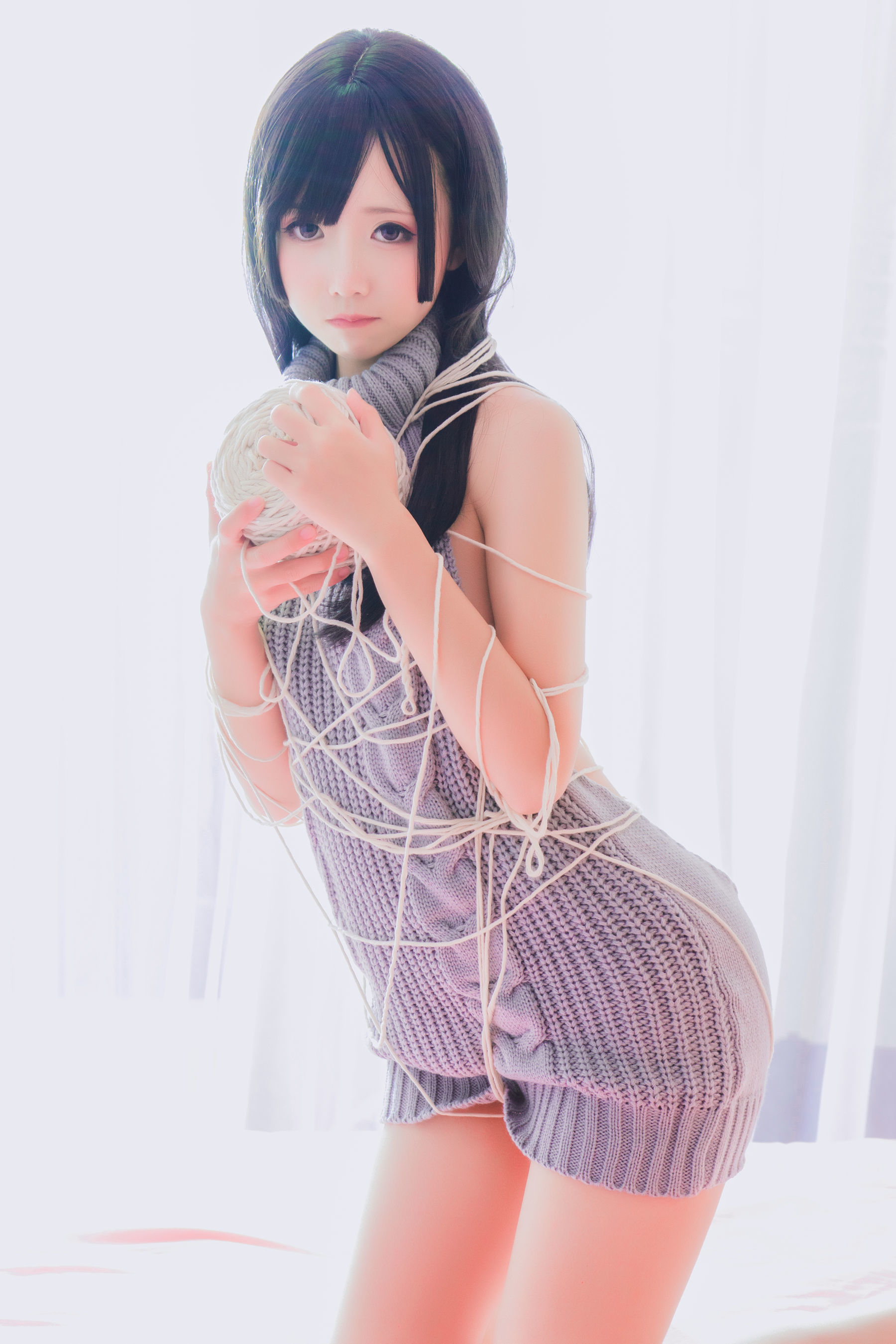 [萝莉COS] 面饼仙儿 - 露背毛衣！！