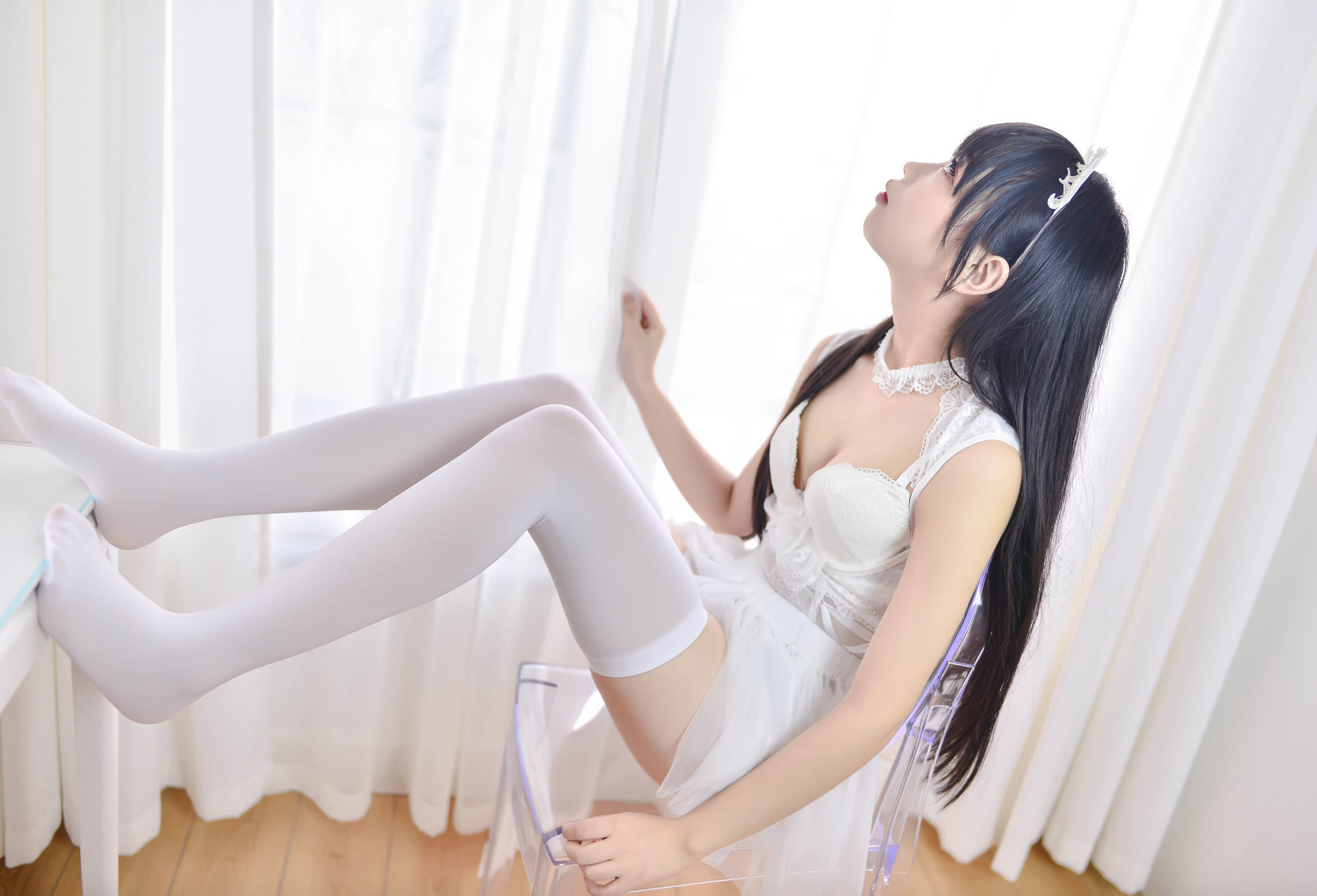 [萝莉COS] 雪琪SAMA - 猫系少女白猫