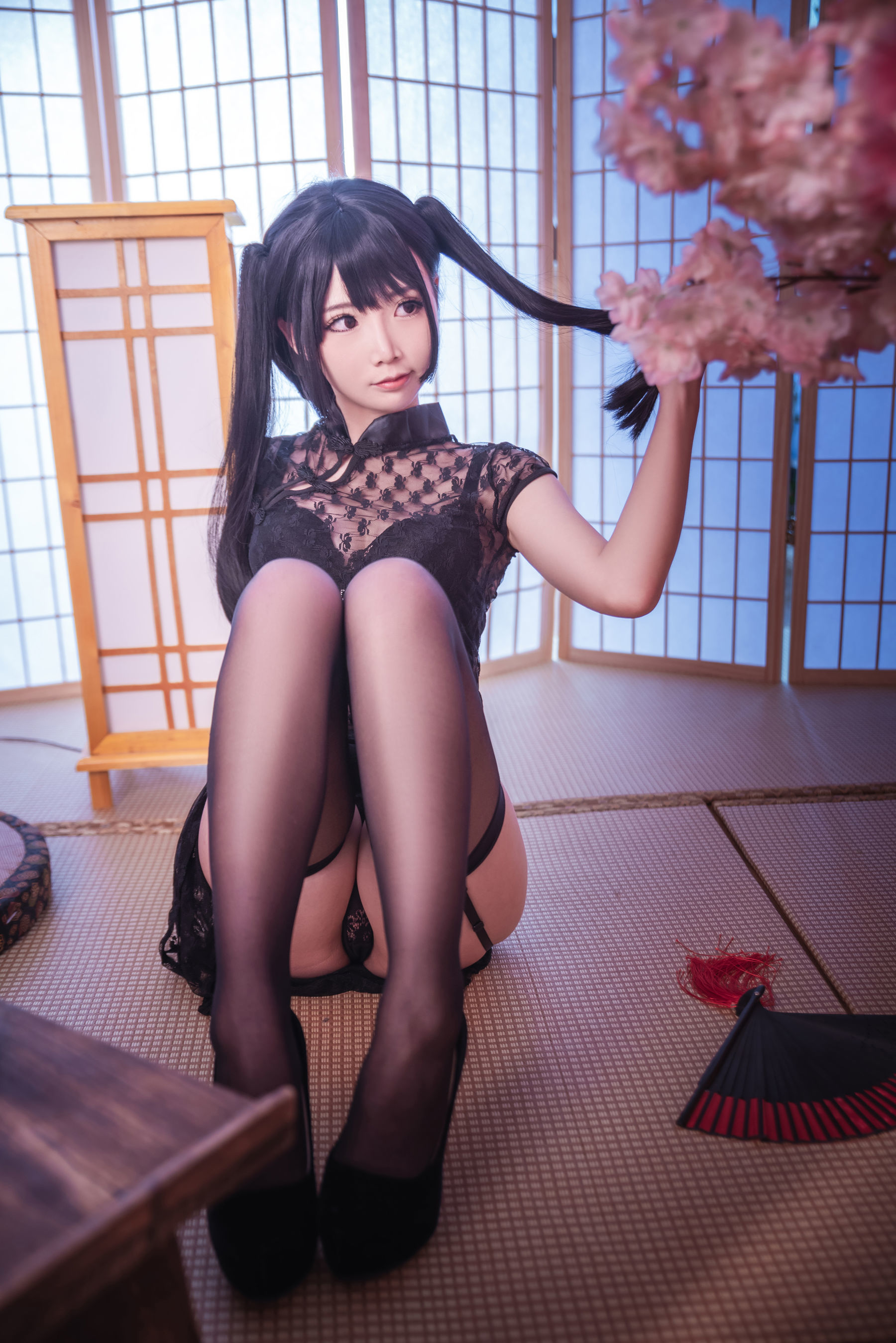 [萝莉COS] 面饼仙儿 - 黑丝情趣旗袍