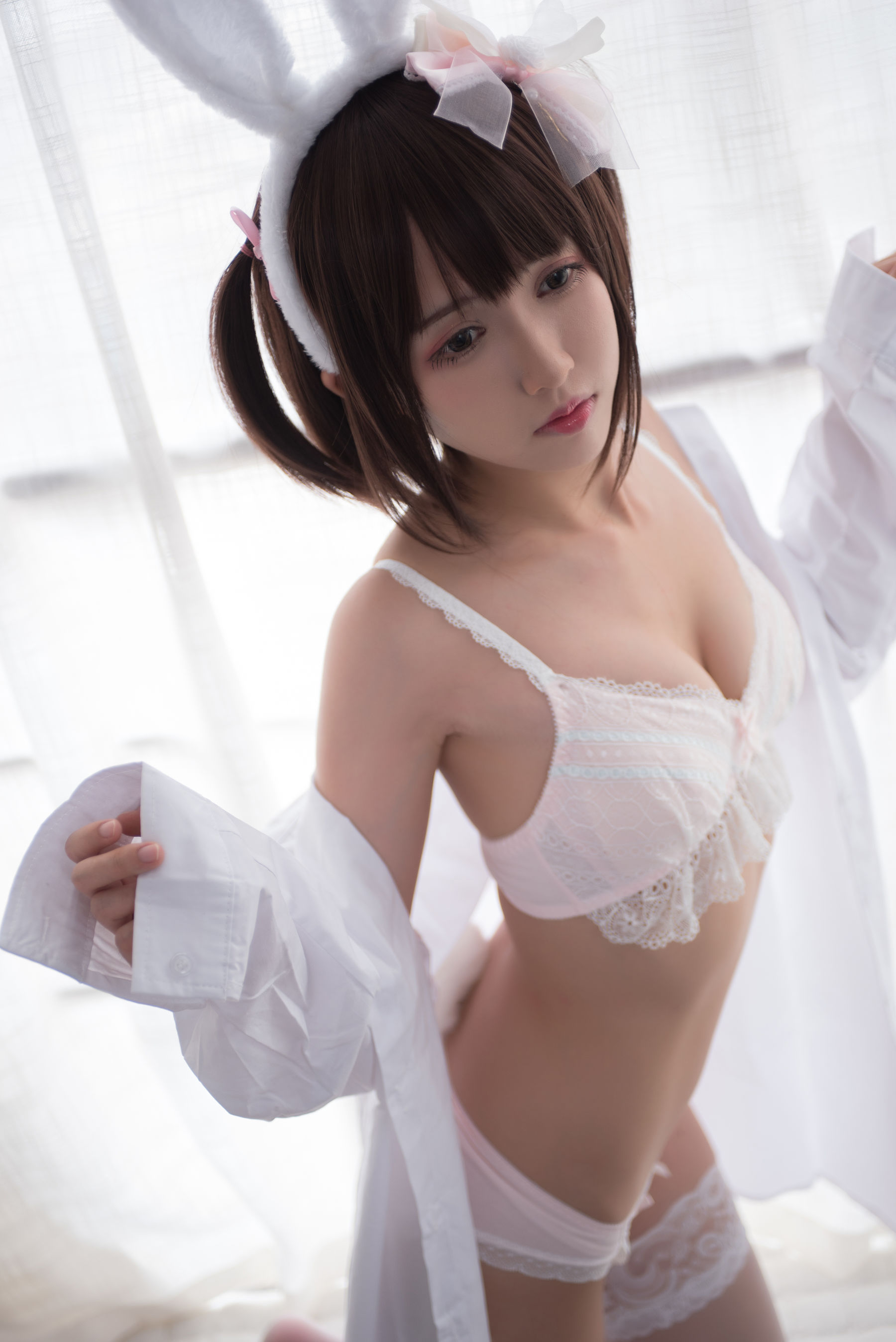 [萝莉COS] 鳗鱼霏儿 - 兽耳 白色蕾丝情趣