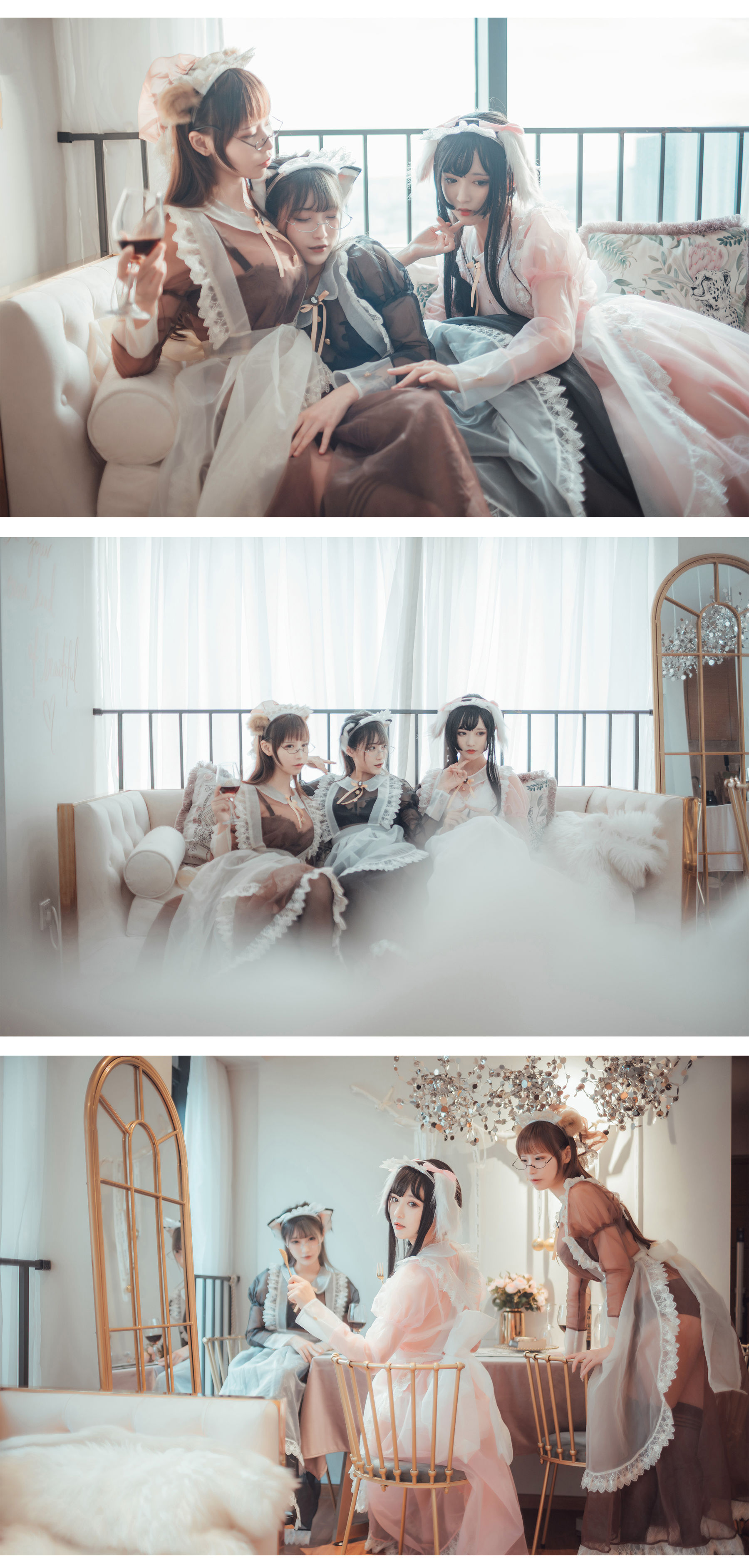 [喵糖映画] VOL.146 铁板烧鬼舞+爱老师_PhD+奶文 三人女仆