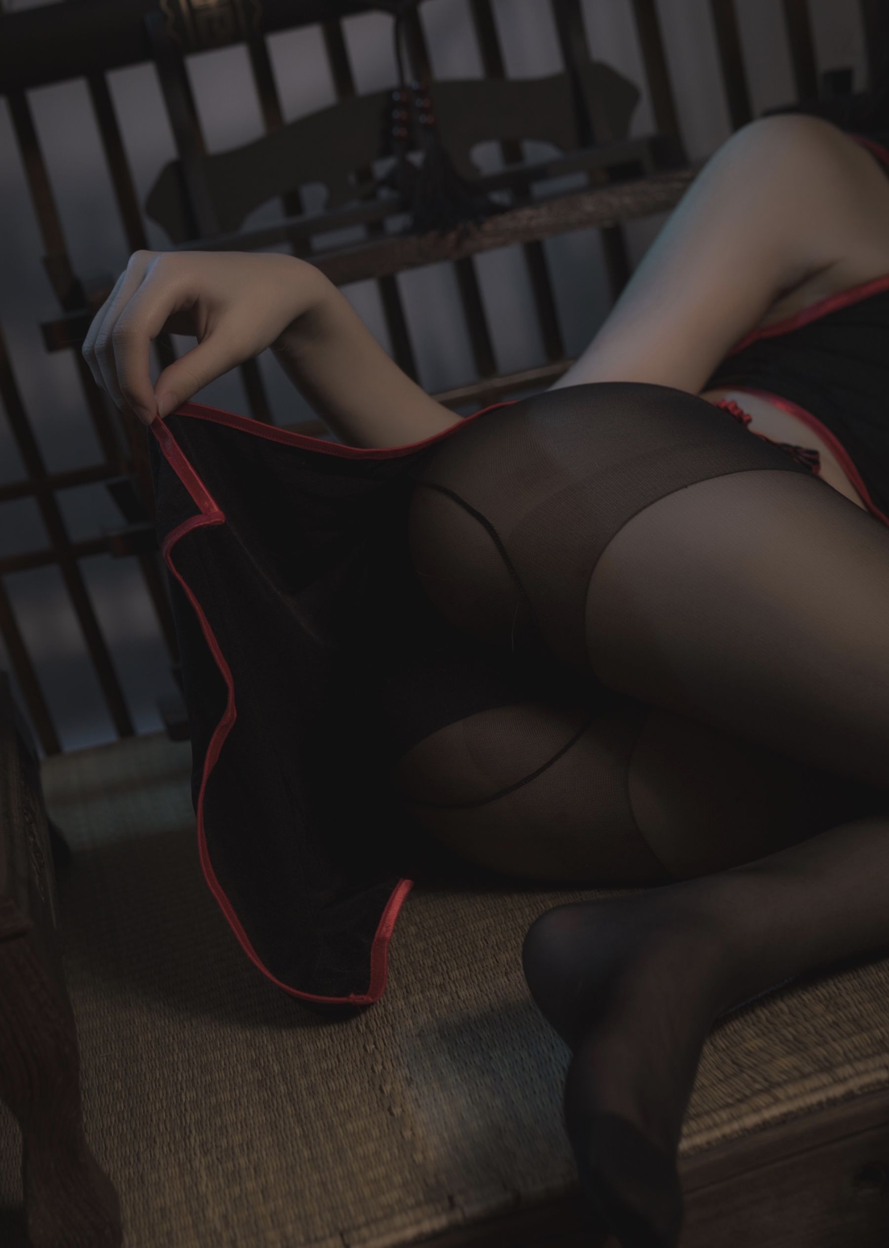 动漫博主南桃Momoko 黑旗袍