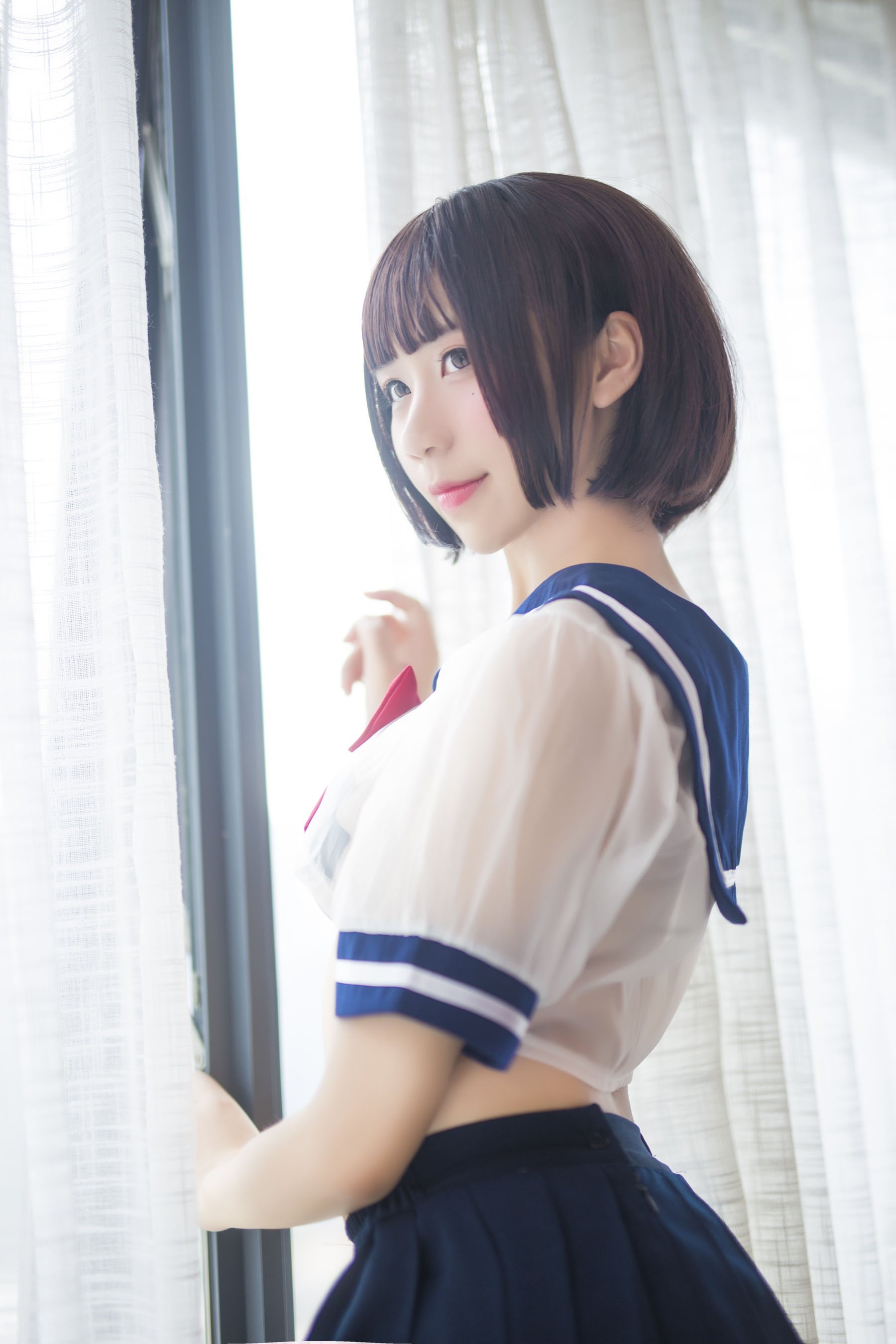 动漫博主九曲Jean JK透明制服