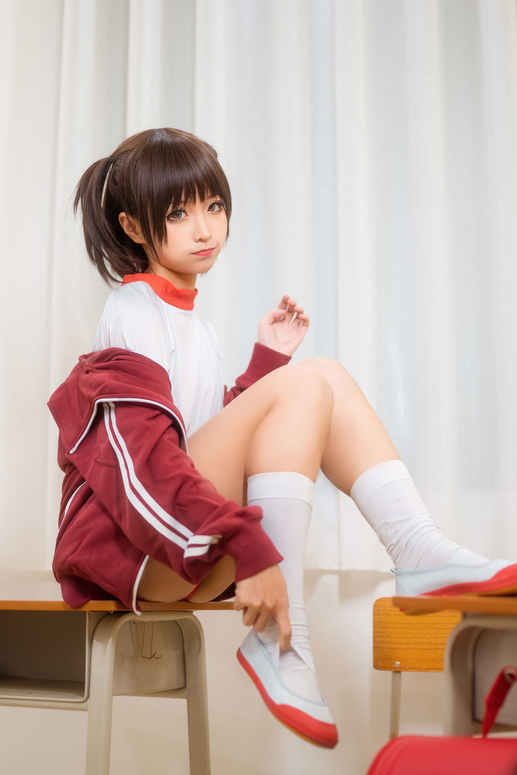 动漫博主蠢沫沫 红体操服