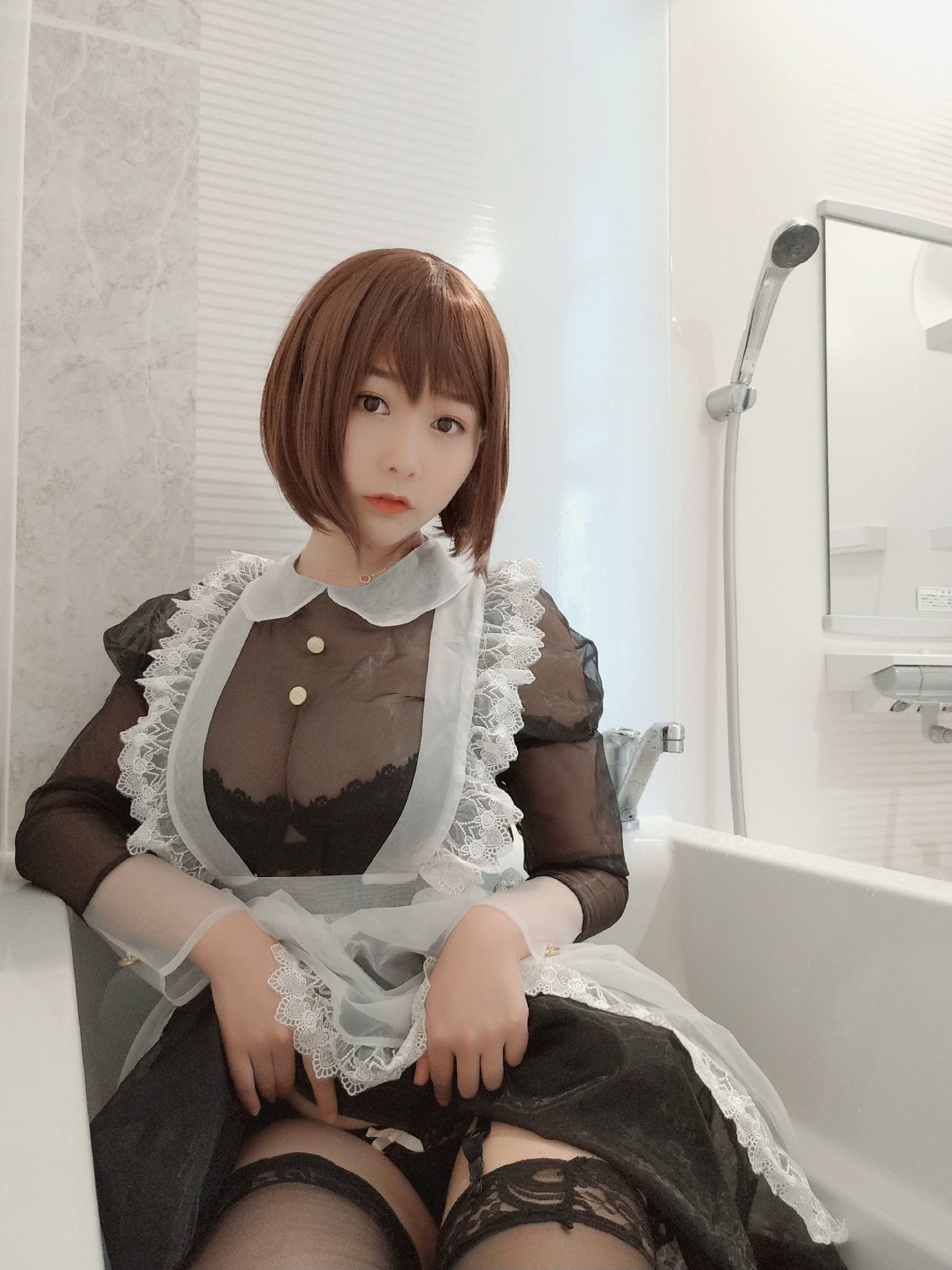 性感Coser三刀刀Miido 透明女仆