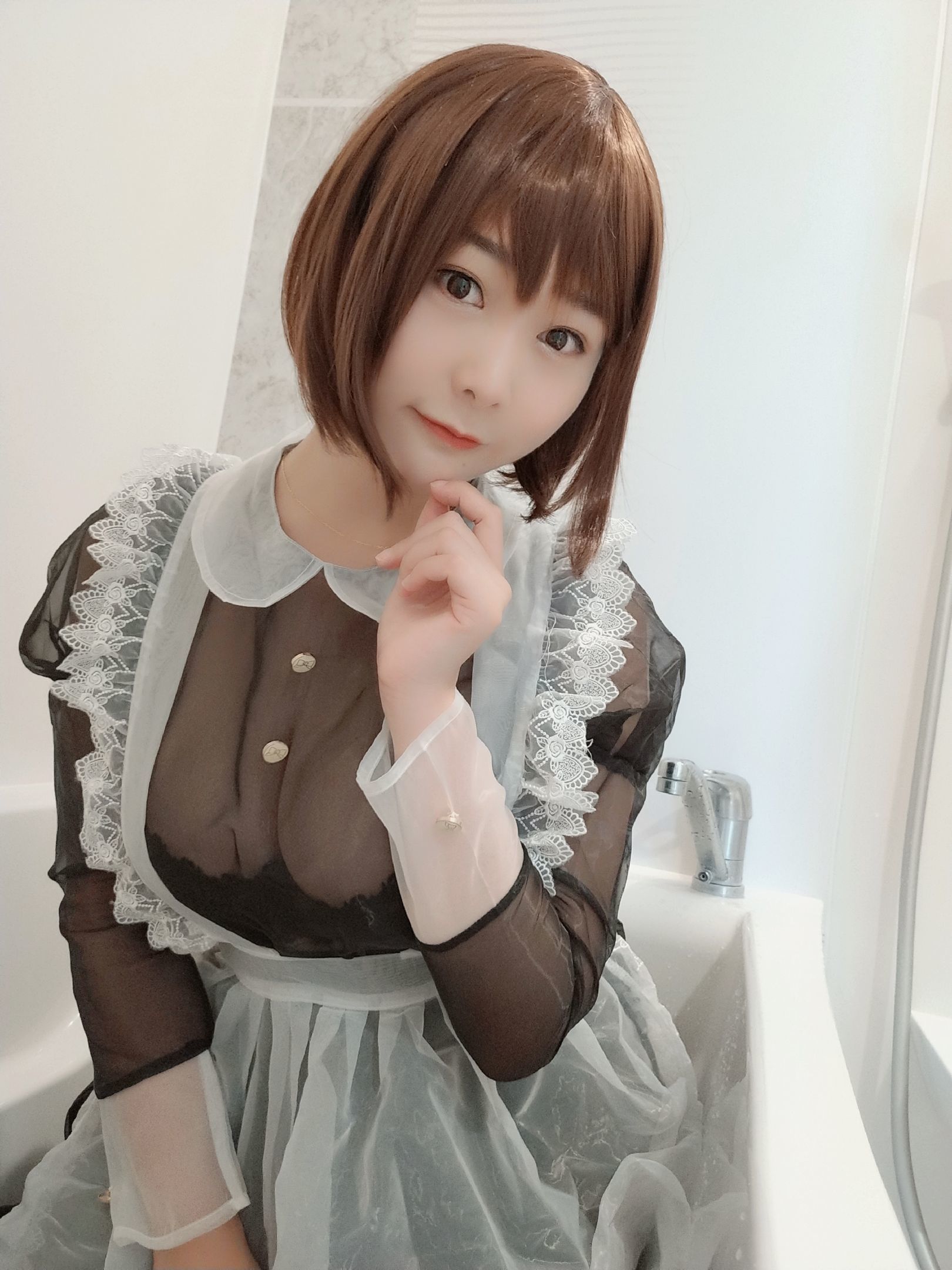 性感Coser三刀刀Miido 透明女仆