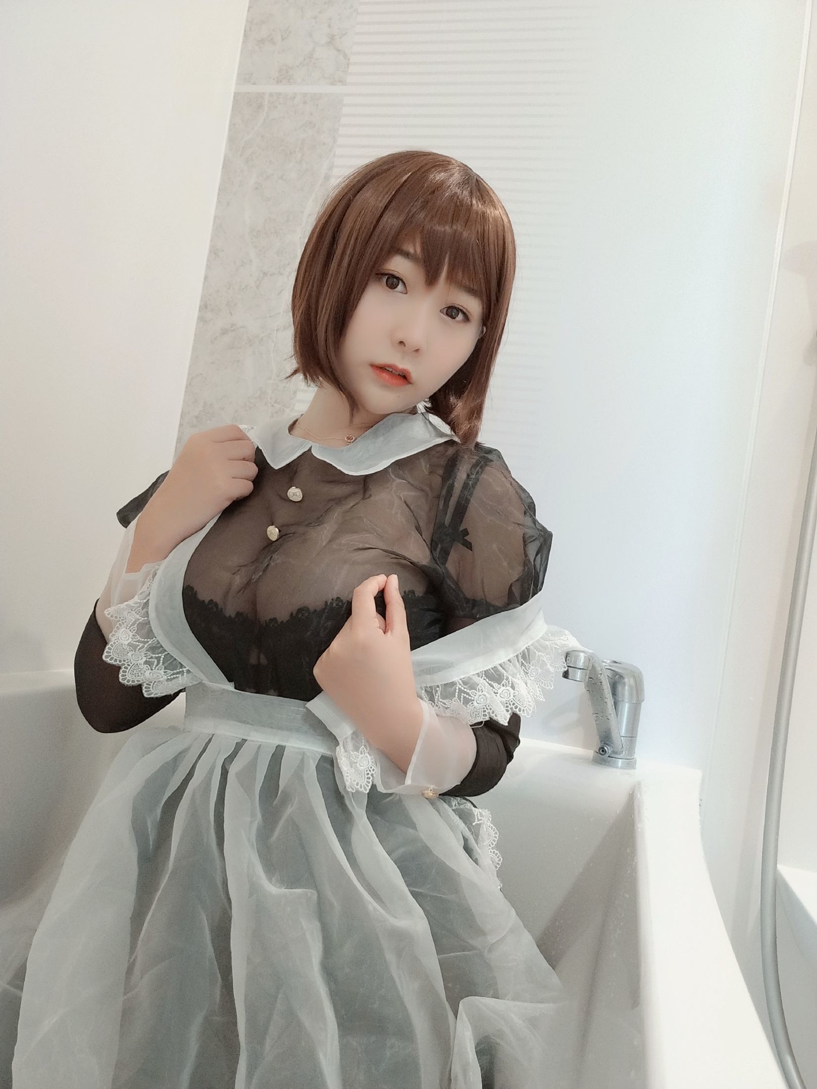 性感Coser三刀刀Miido 透明女仆