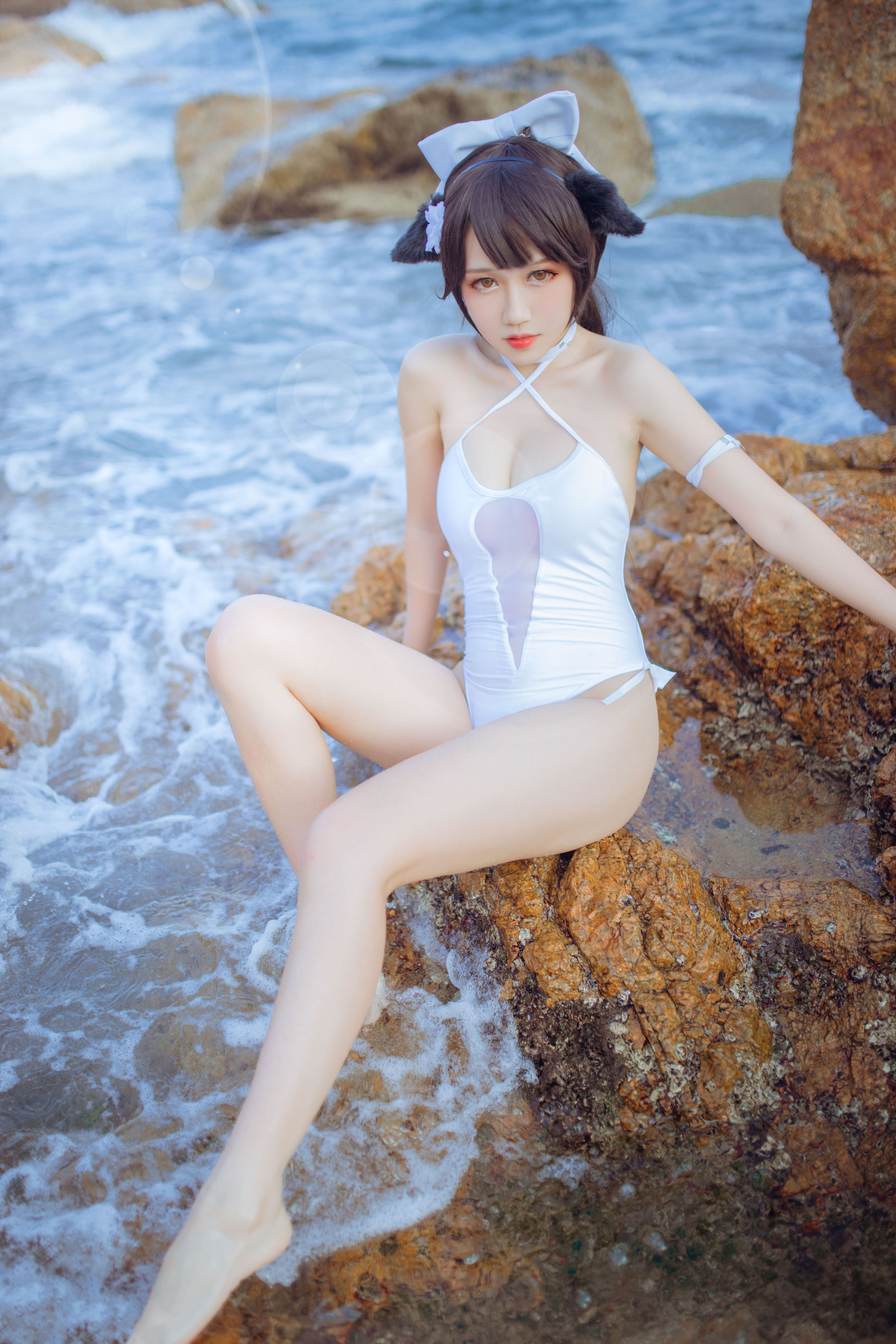 抖娘-利世图集 抖娘×不呆猫 獒犬海边泳装