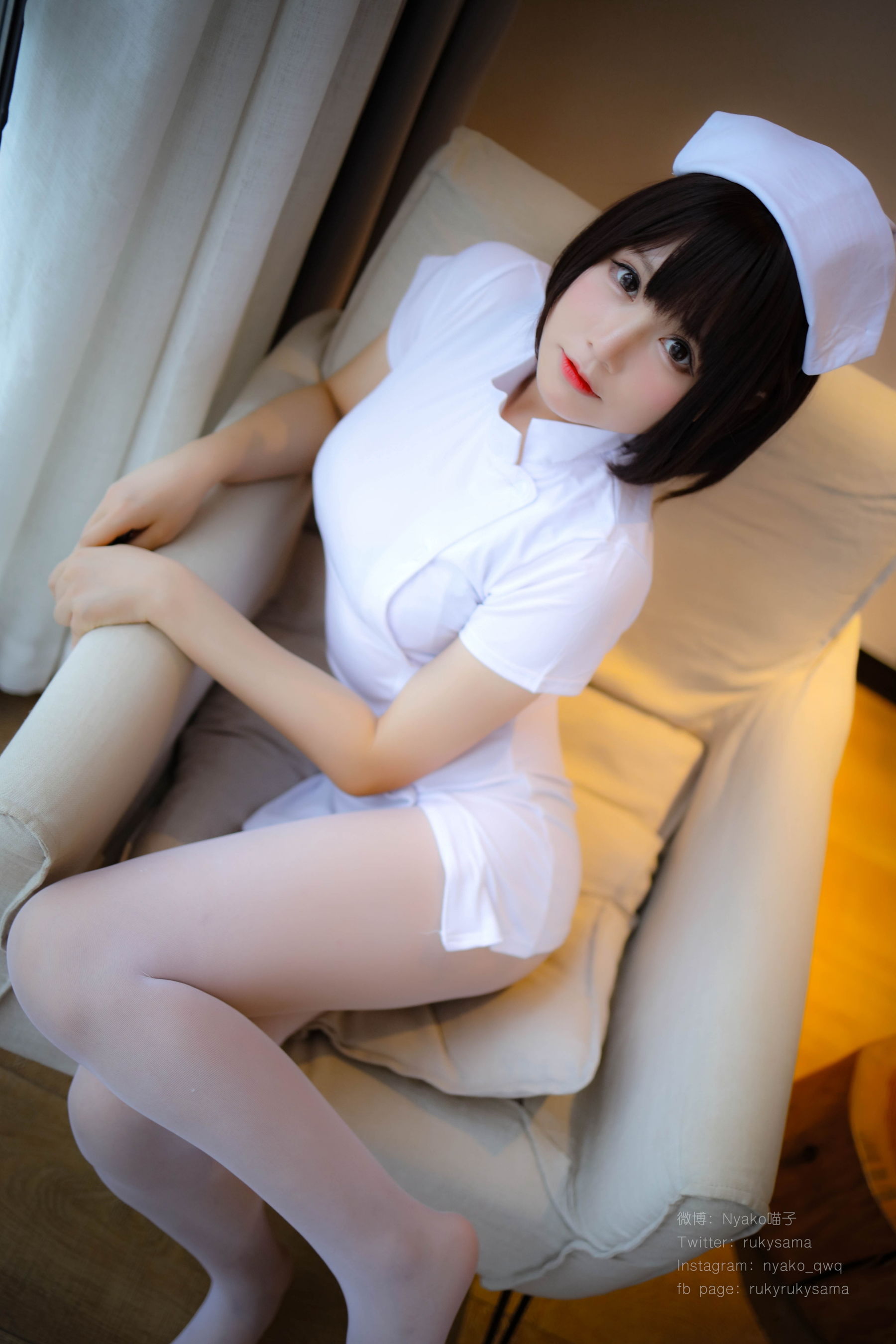 萌妹子Nyako喵子 白丝护士服