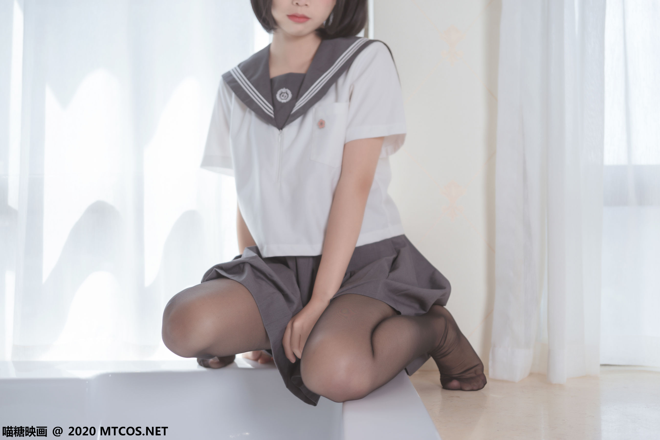 [喵糖映画] JKL.017 面饼仙儿 黑丝JK制服