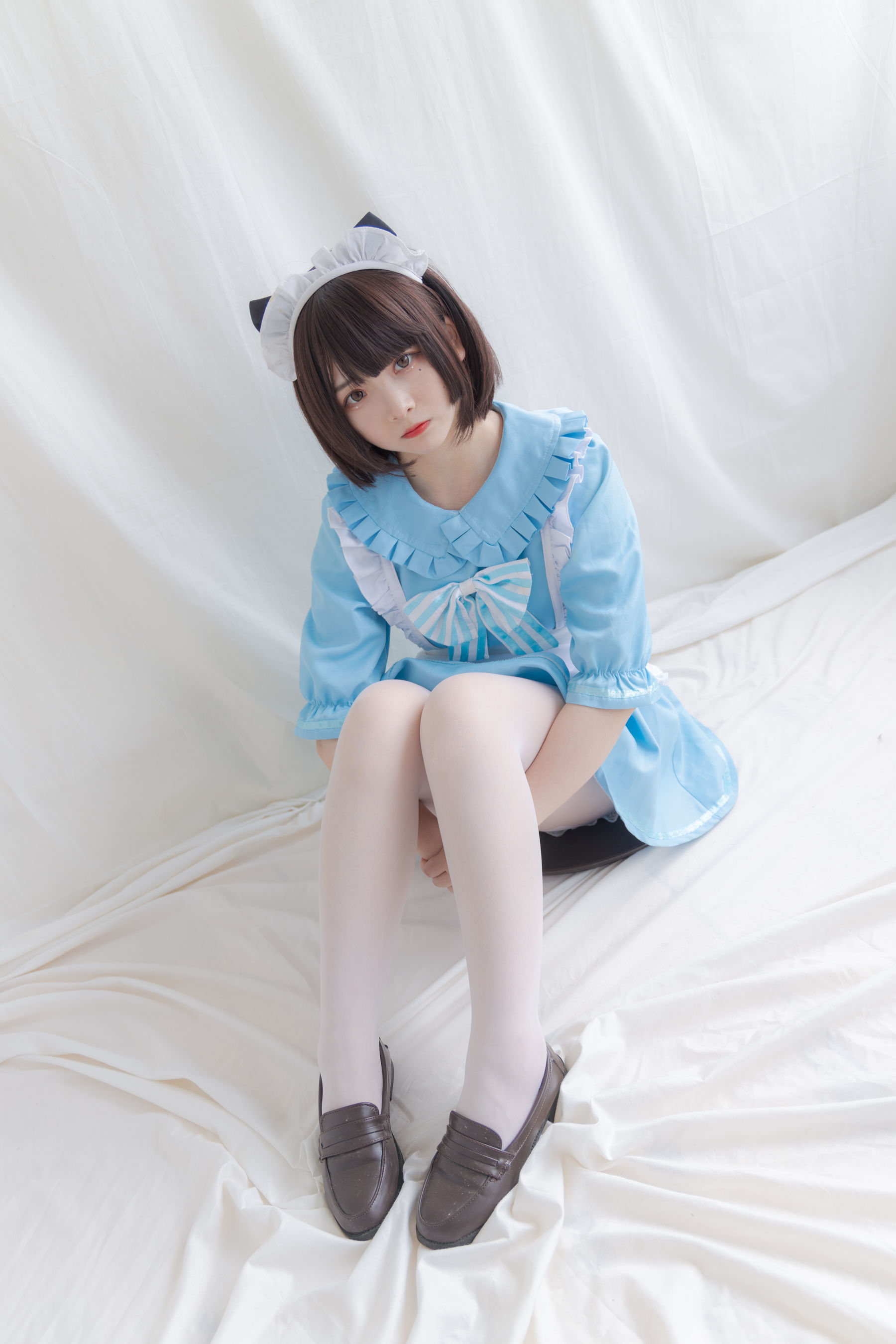 [COS福利] 二次元美女古川kagura - 蓝色小猫女仆