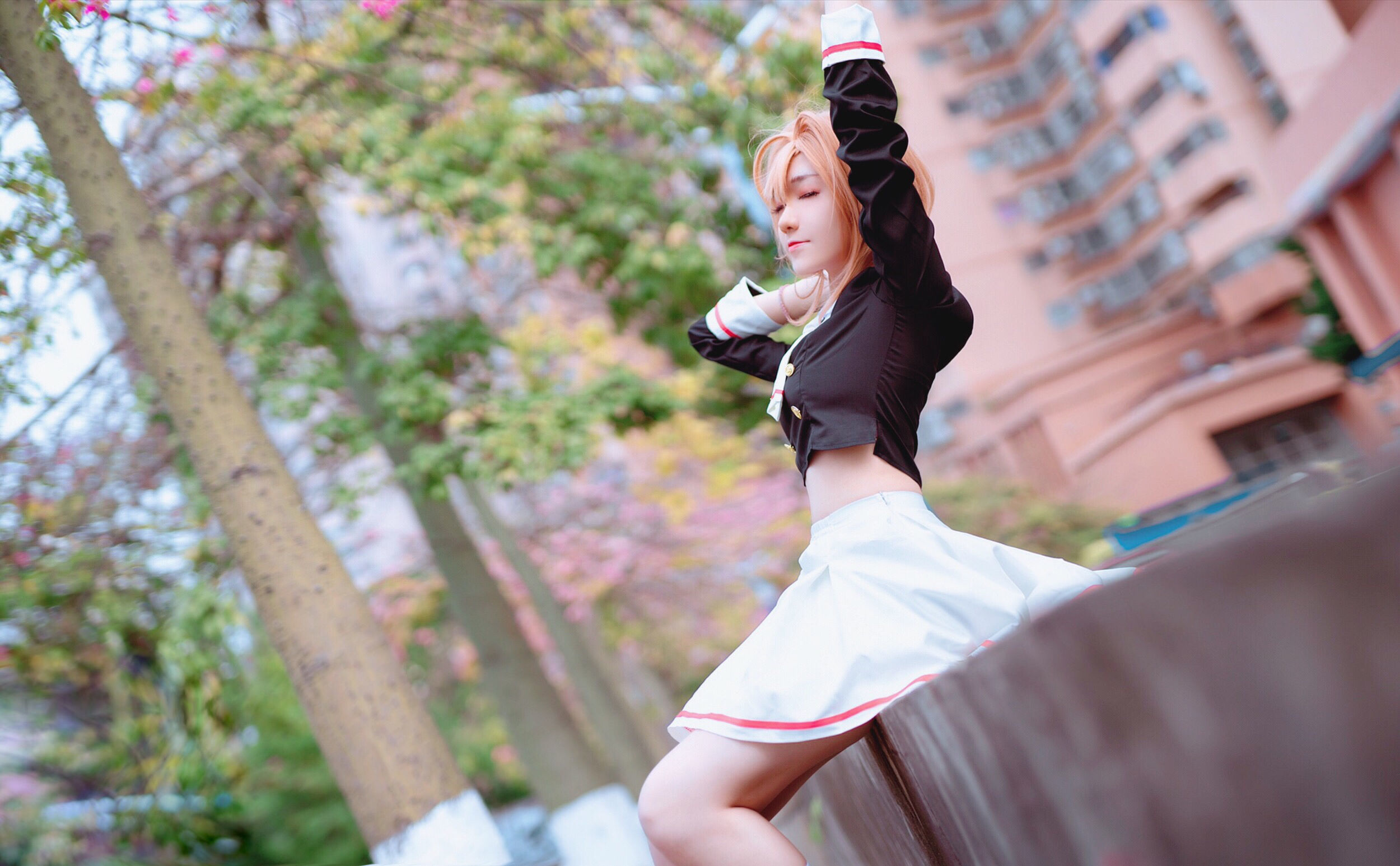 [COS福利] 动漫博主南桃Momoko - 木之本樱制服