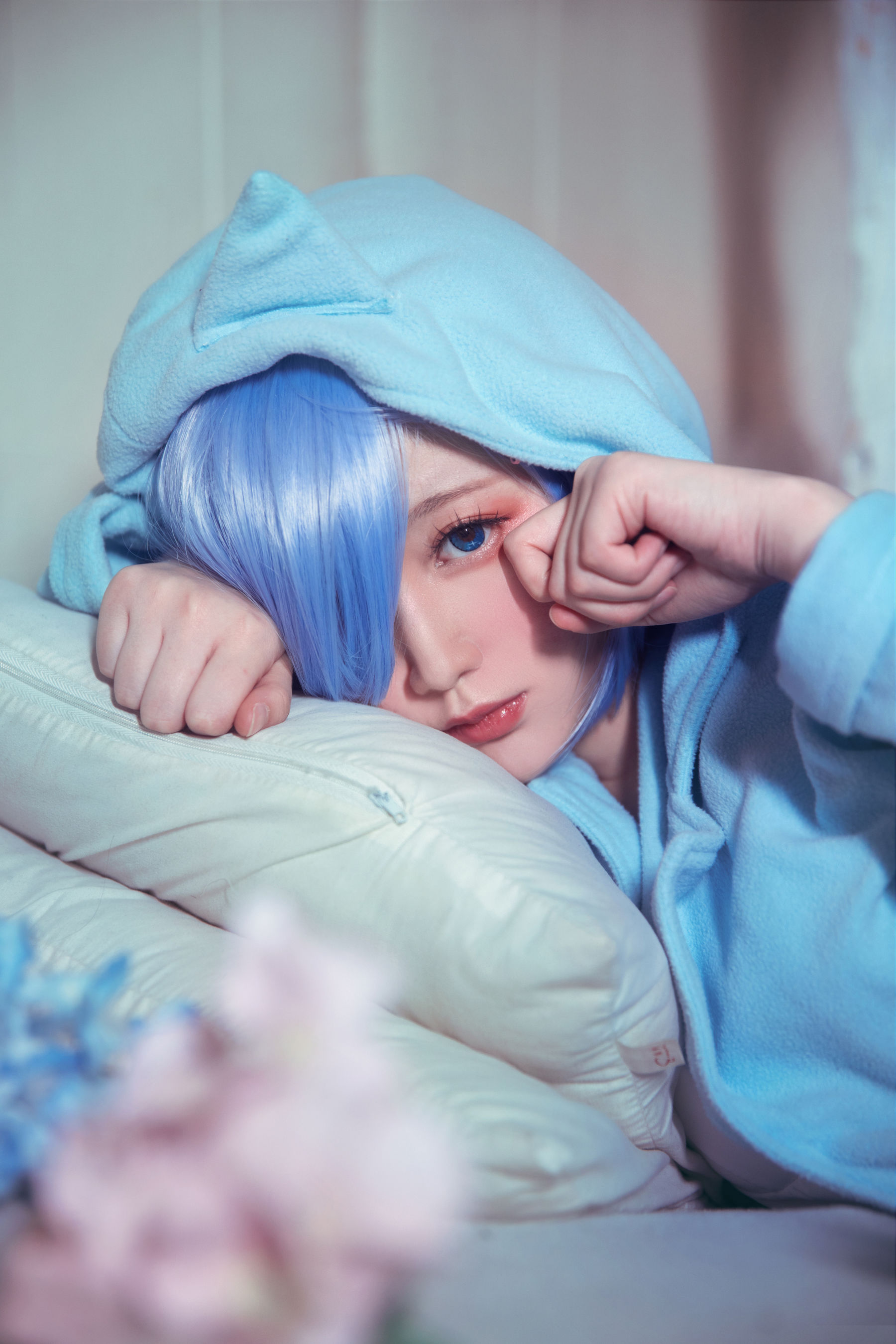 [Cosplay写真] 动漫博主弦音sic - RE从零开始的异世界生活 蕾姆猫咪睡衣