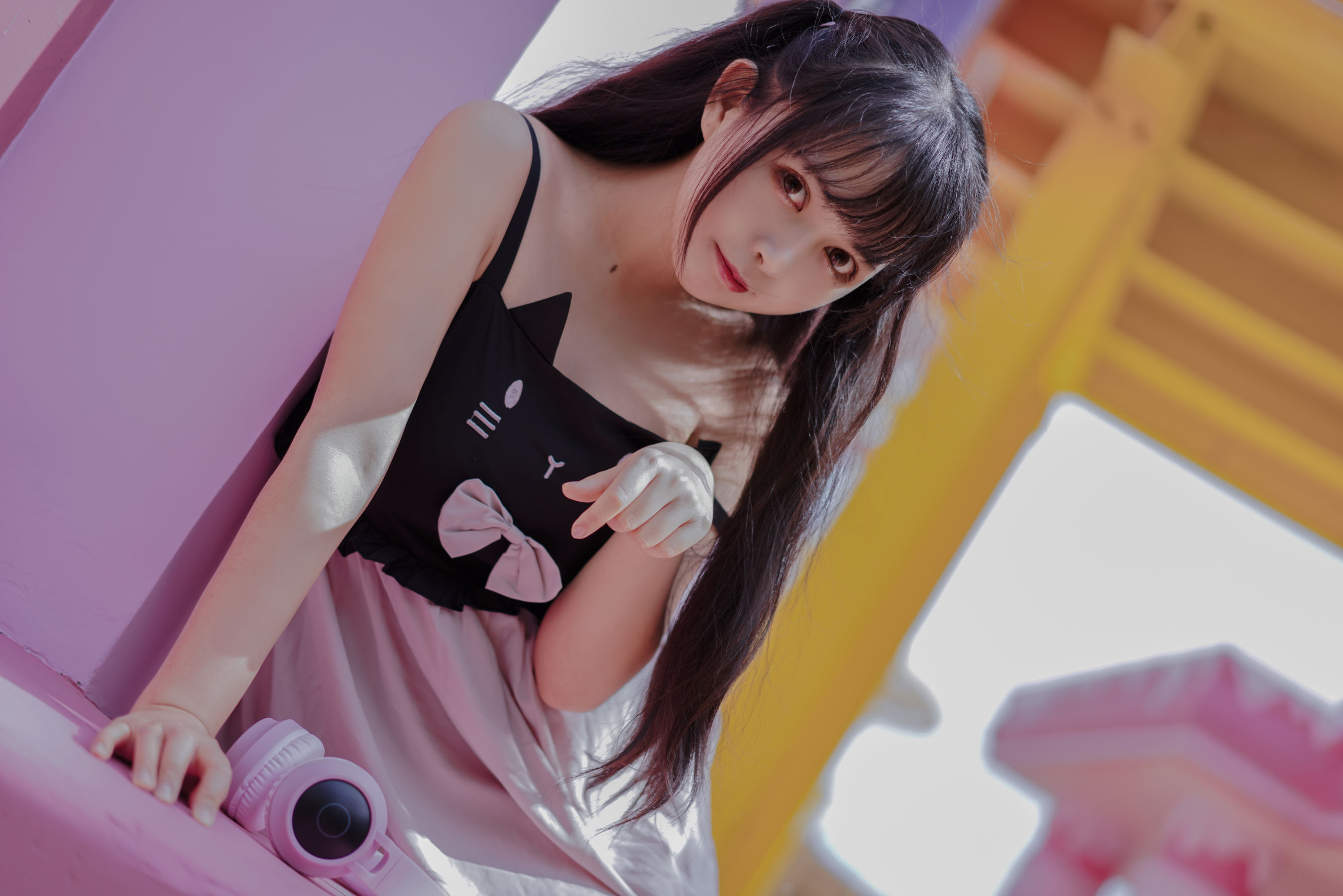 [Cosplay写真] 大眼萌妹黑猫猫OvO - pink