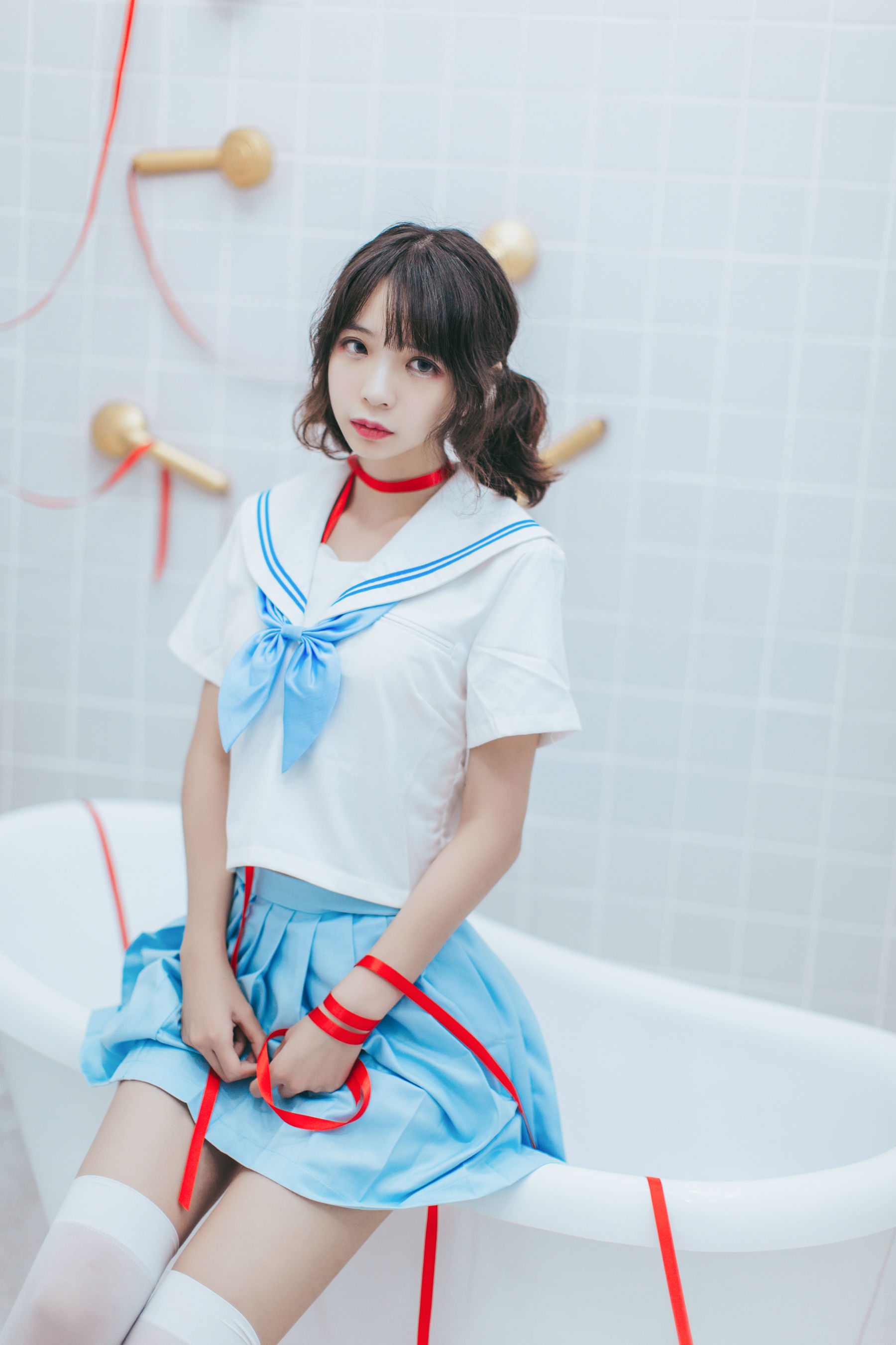 [Cosplay写真] 疯猫ss - 浴室JK