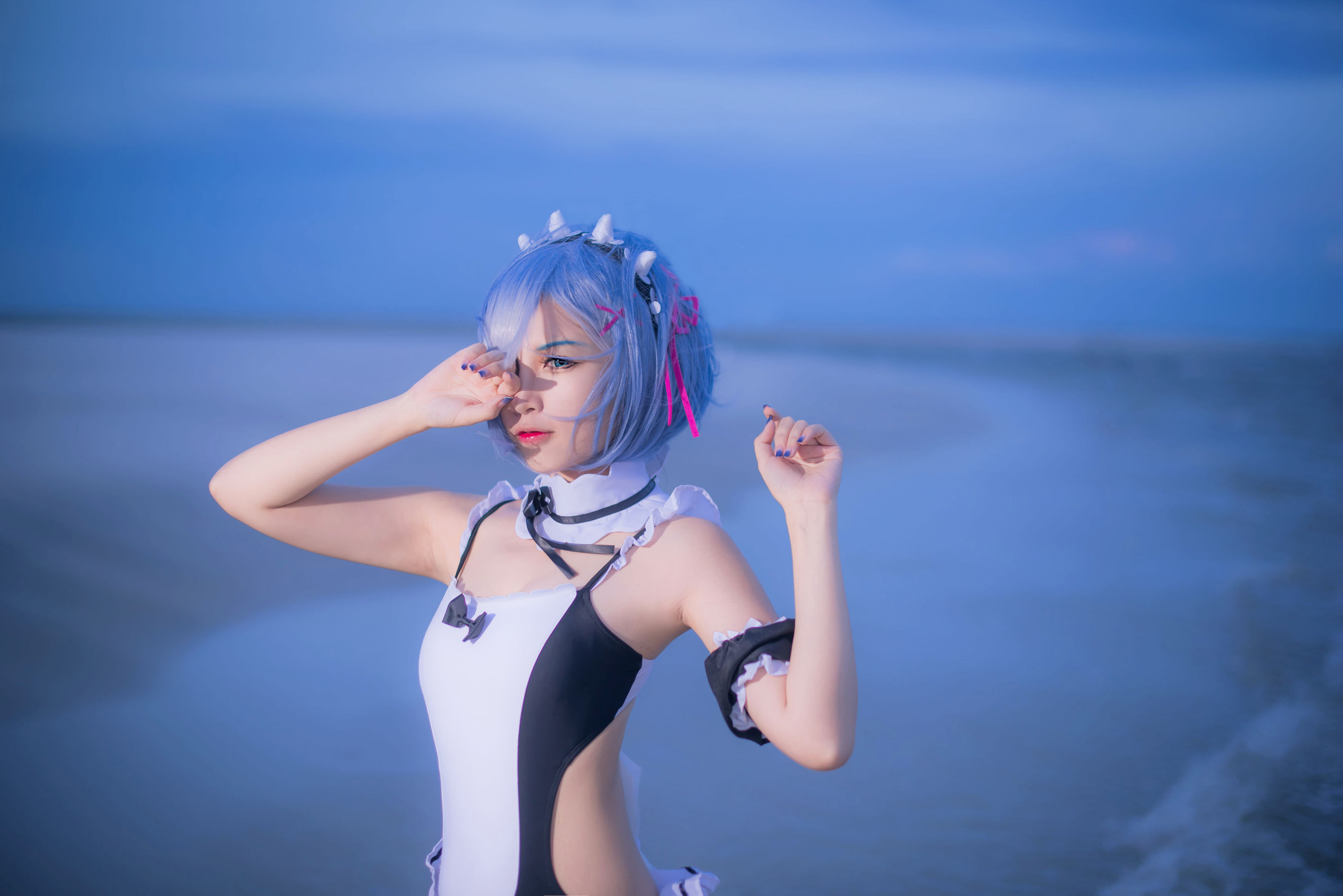 [Cosplay写真] 人气Coser二佐Nisa - 蕾姆泳衣