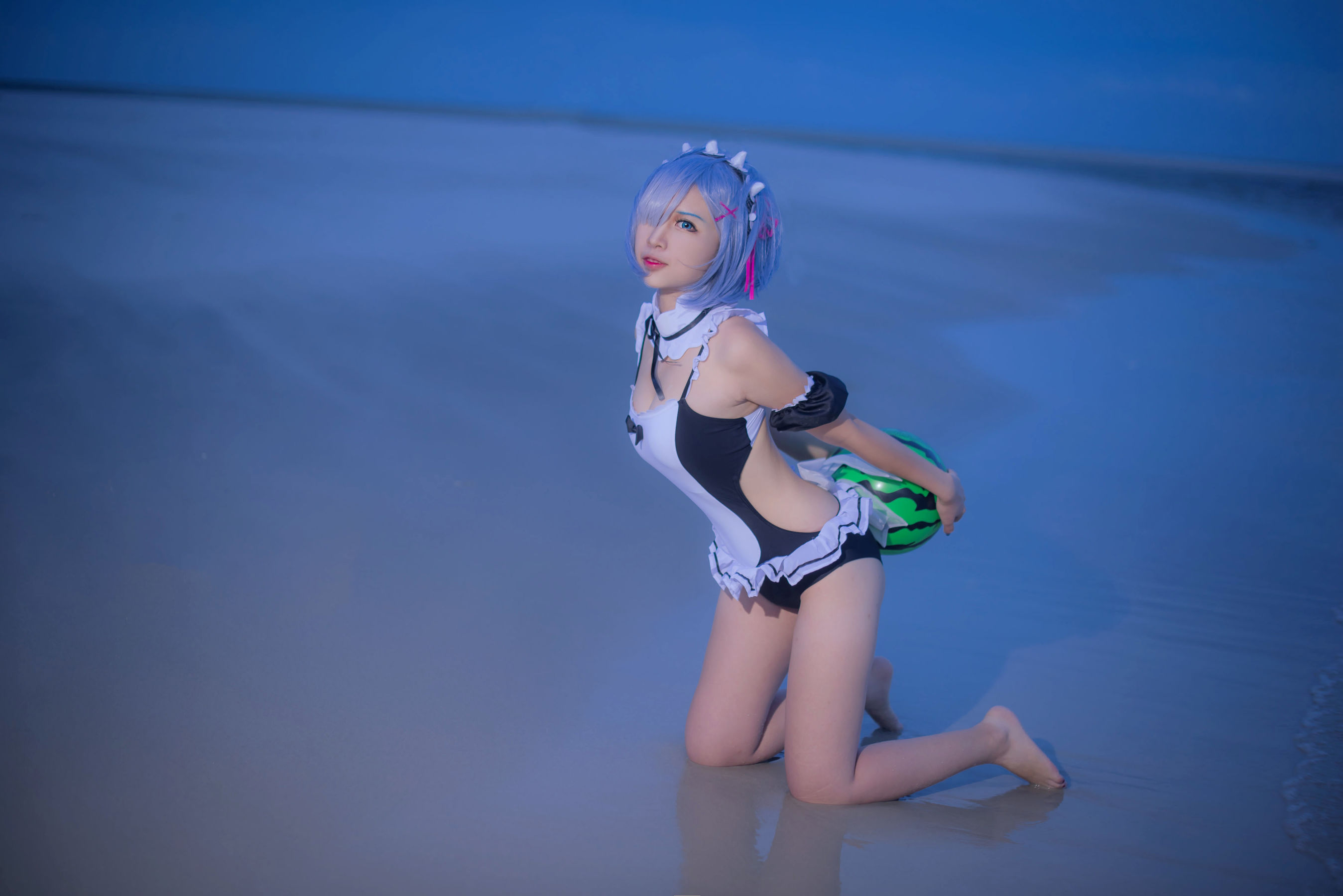 [Cosplay写真] 人气Coser二佐Nisa - 蕾姆泳衣