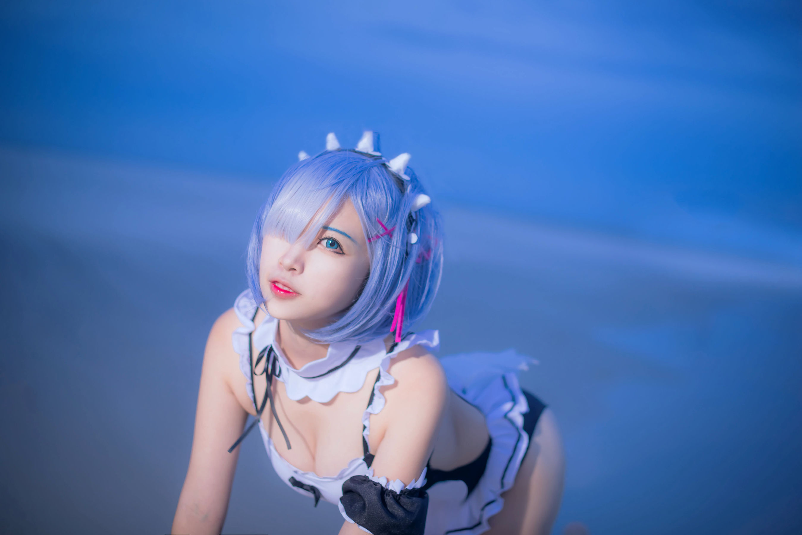 [Cosplay写真] 人气Coser二佐Nisa - 蕾姆泳衣