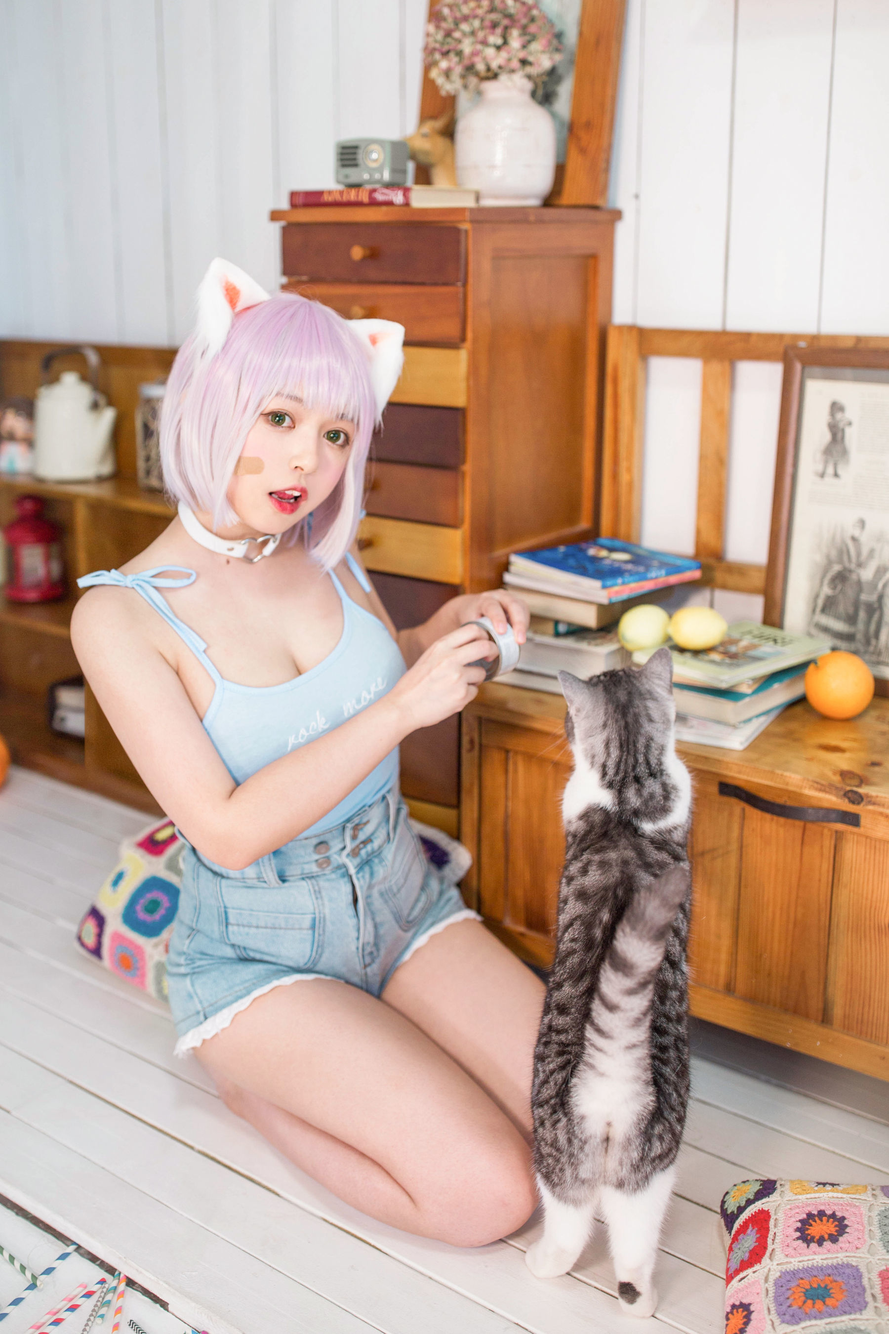 [网红COSER] 大眼萌妹黑猫猫OvO - 养猫小课堂