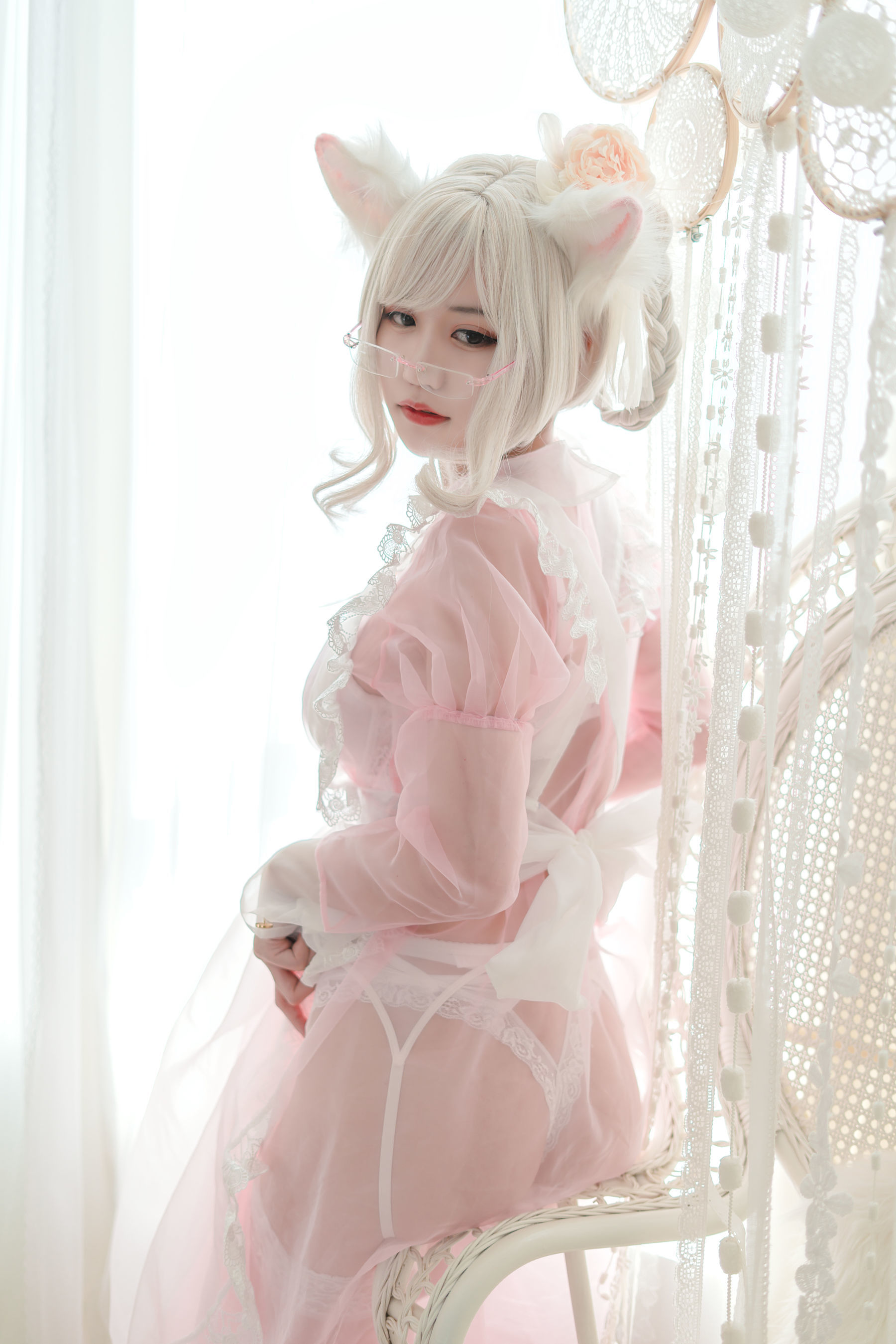[网红COSER] 动漫博主小仓千代w - 透明粉色女仆