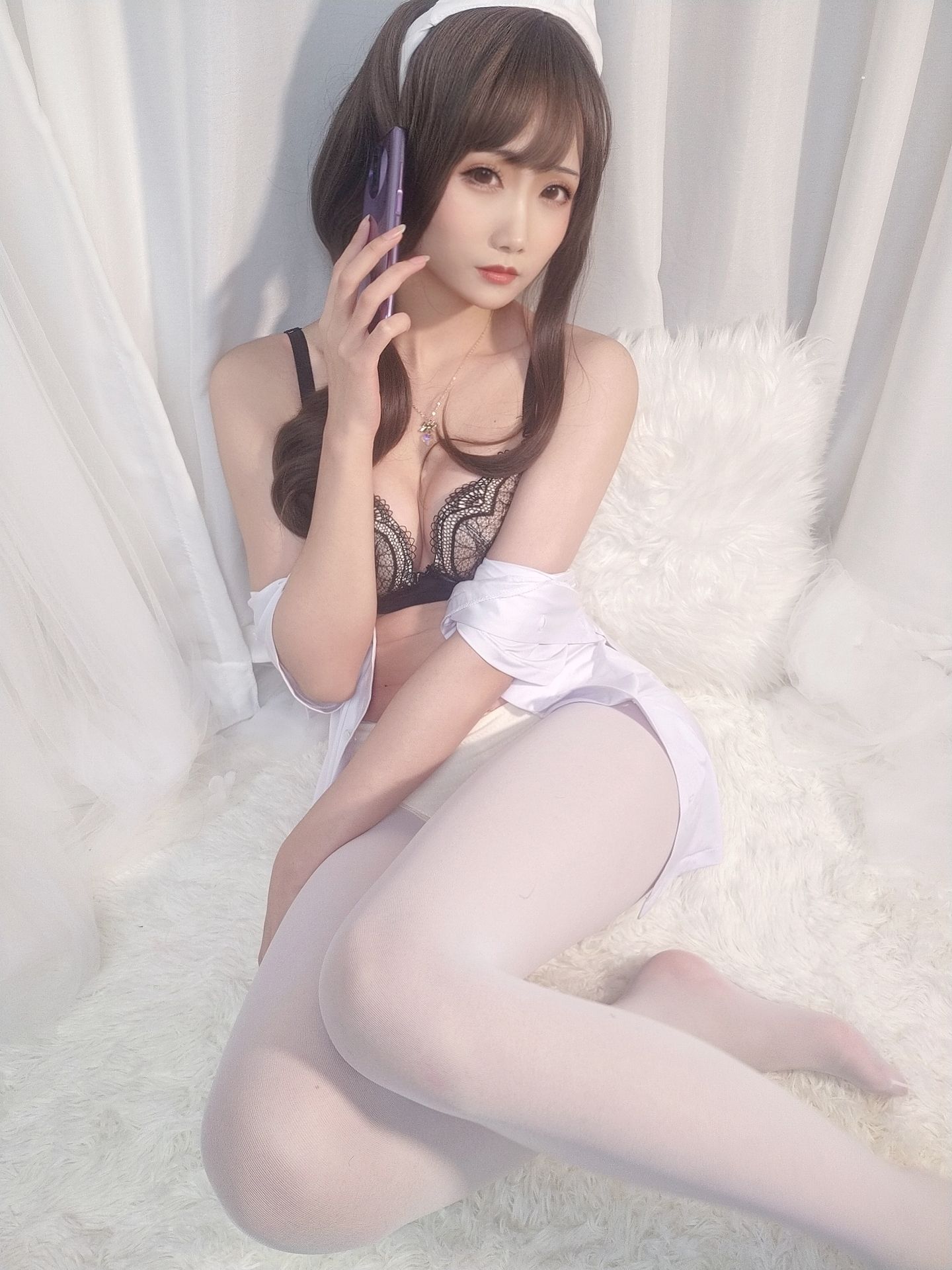 [Cosplay] 动漫博主曉美媽 - (圣诞自拍)护士人妻