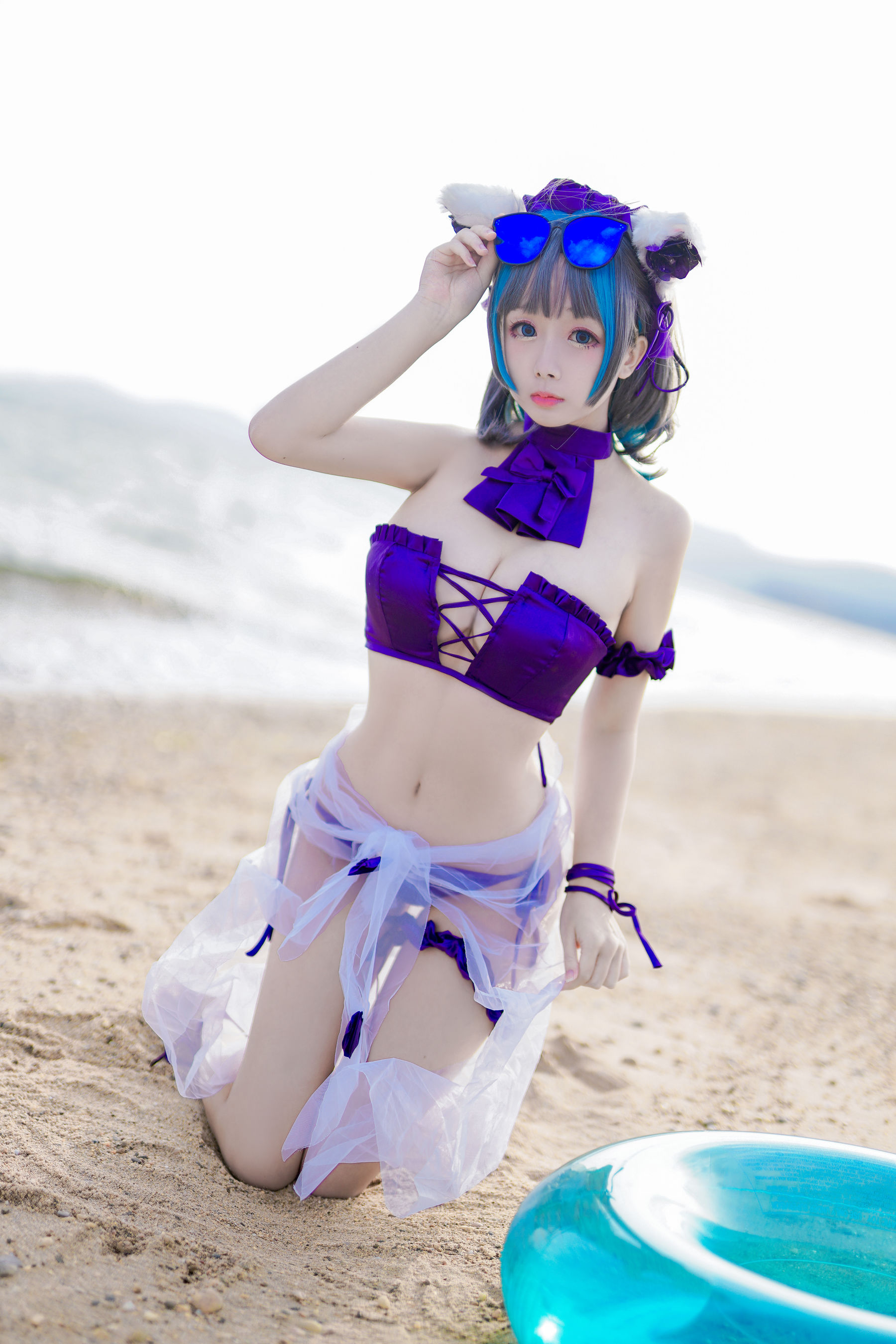 [COS福利] Cosplay日奈娇 - 柴郡猫泳装