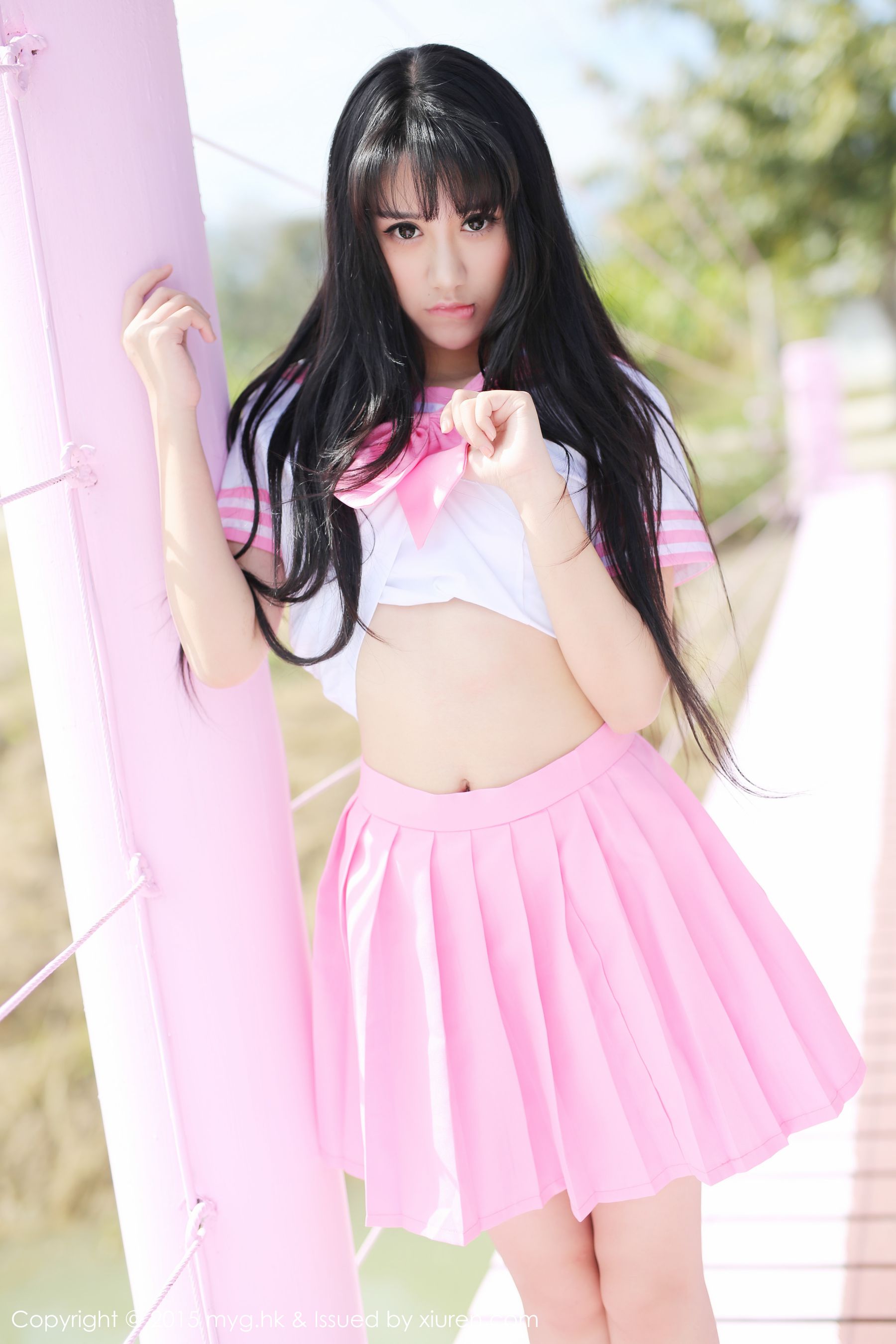 杨晓青儿《泰国Pai县》校服+热裤+内衣 [美媛馆MyGirl] Vol.099 
