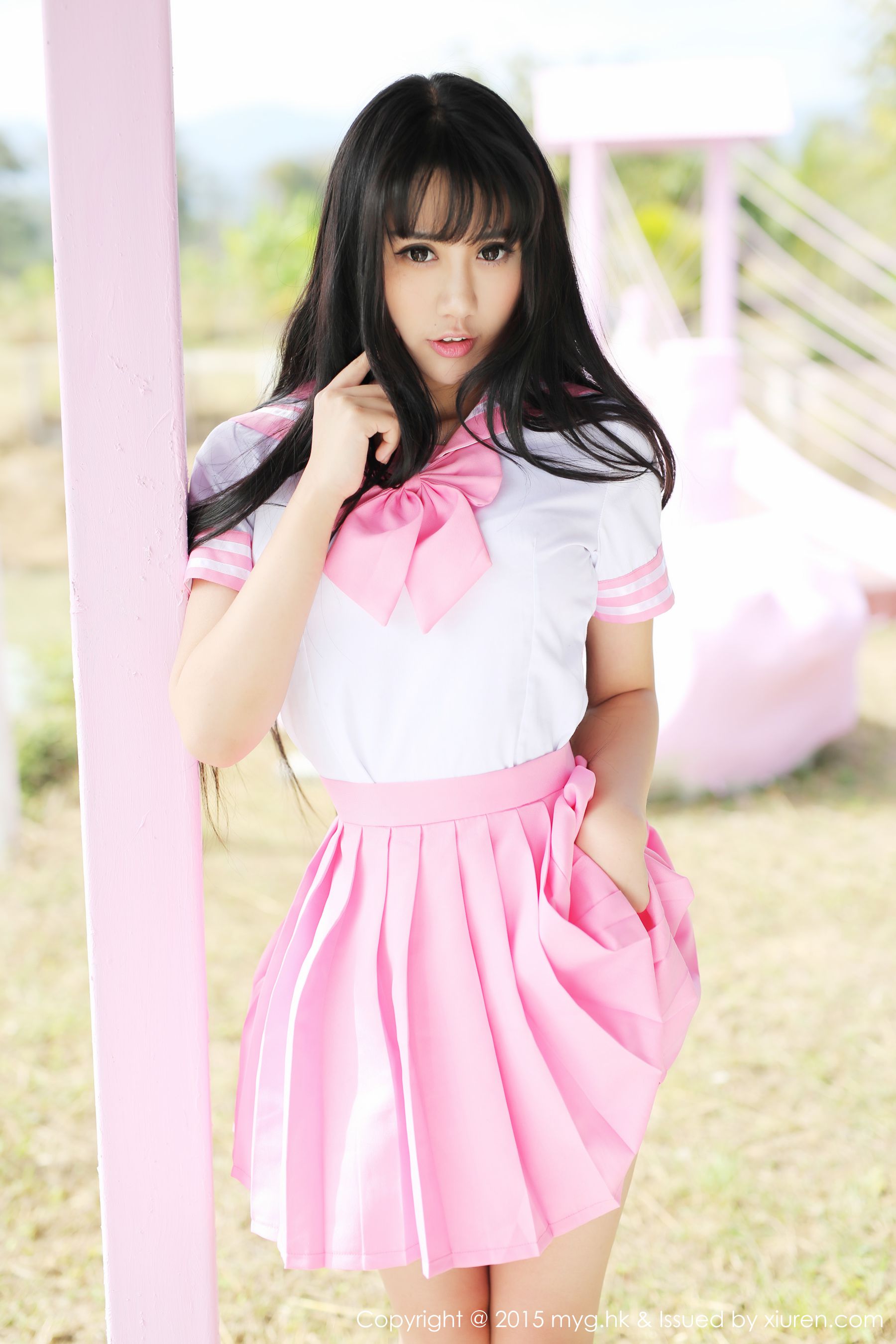 杨晓青儿《泰国Pai县》校服+热裤+内衣 [美媛馆MyGirl] Vol.099 