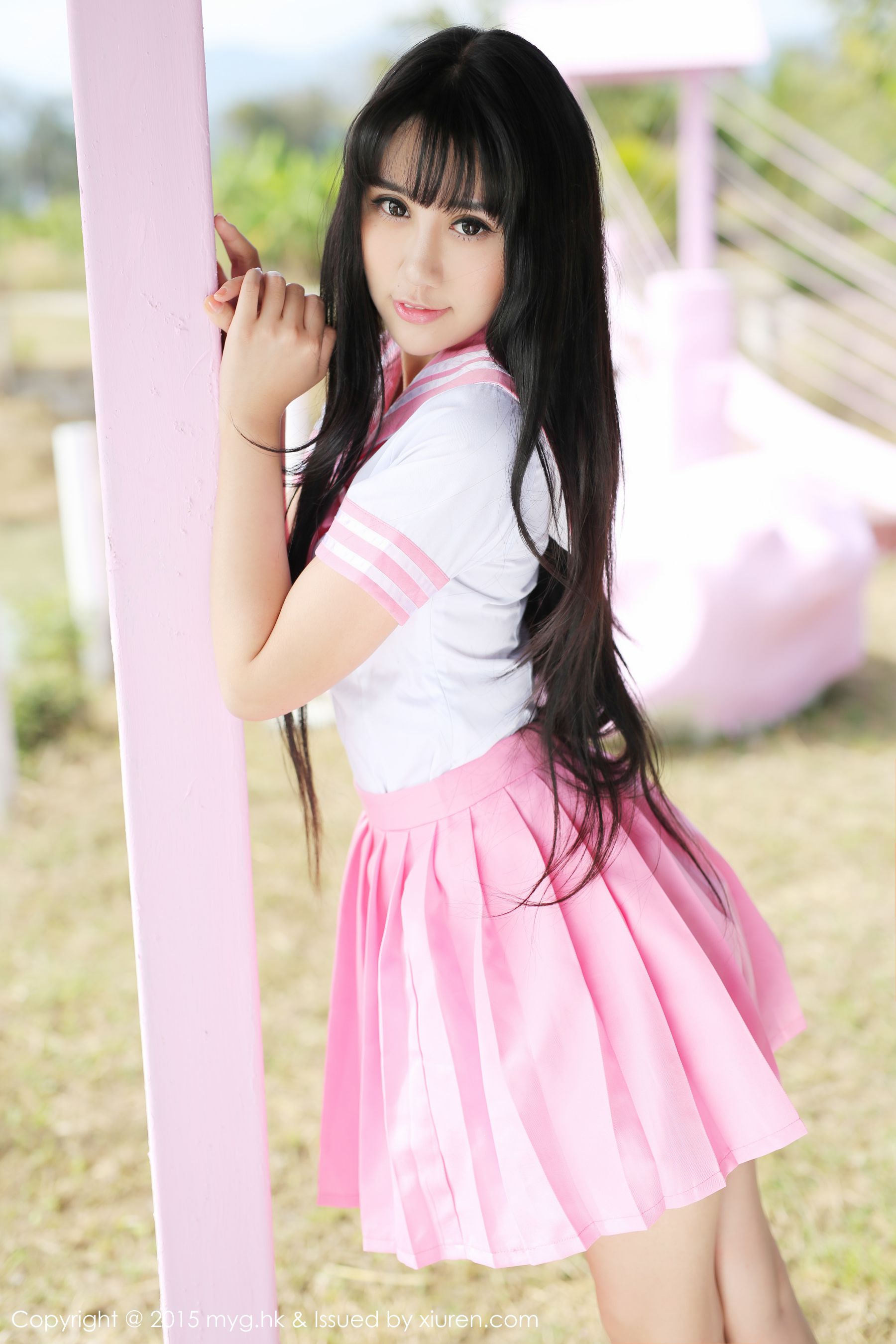 杨晓青儿《泰国Pai县》校服+热裤+内衣 [美媛馆MyGirl] Vol.099 