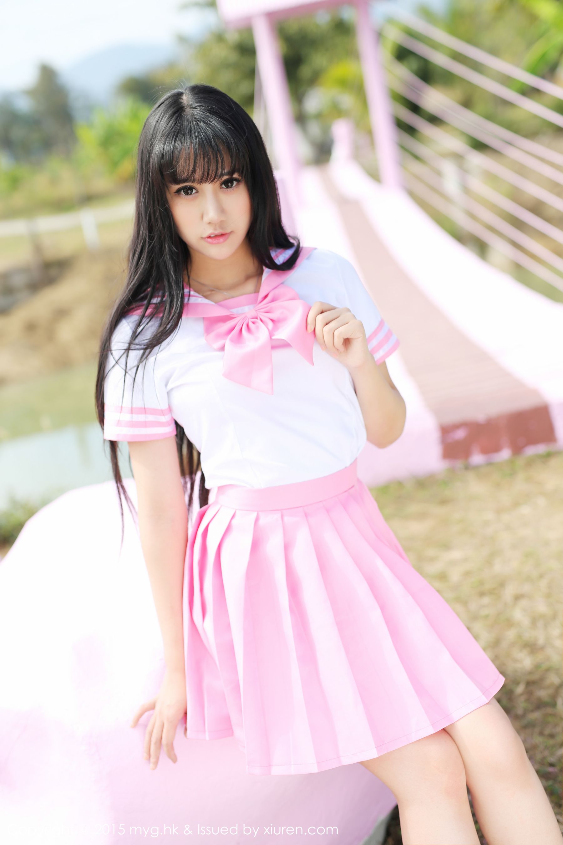 杨晓青儿《泰国Pai县》校服+热裤+内衣 [美媛馆MyGirl] Vol.099 