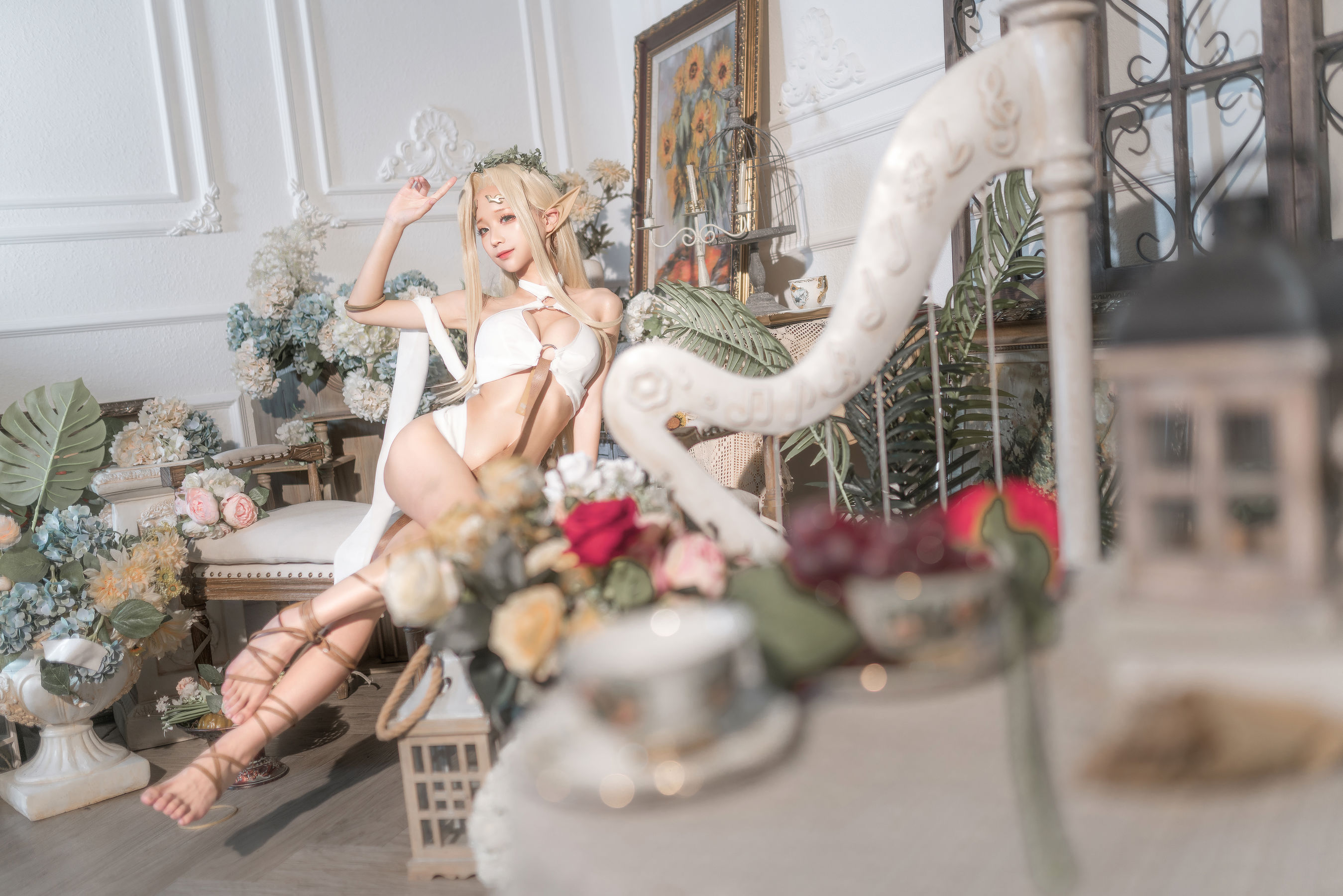 [网红COSER写真] 动漫博主蠢沫沫 - 白精灵 原设