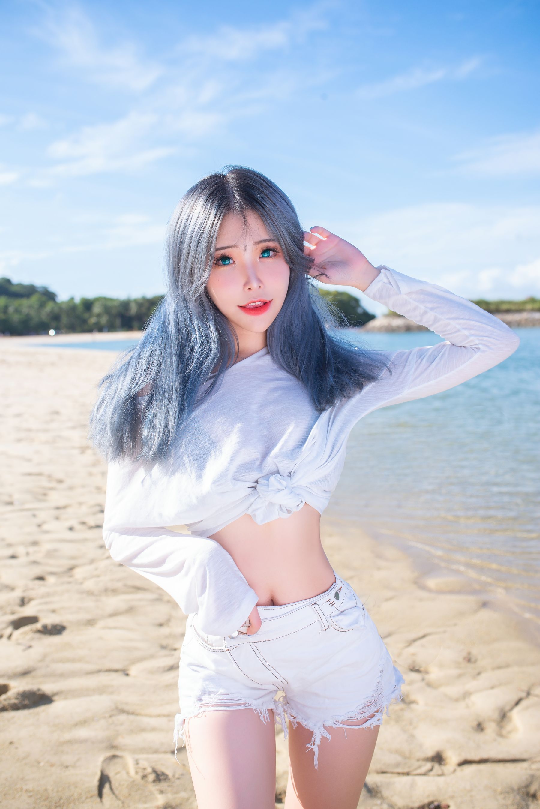[网红COSER写真] 花リリ(Plant Lily) - Beach lily