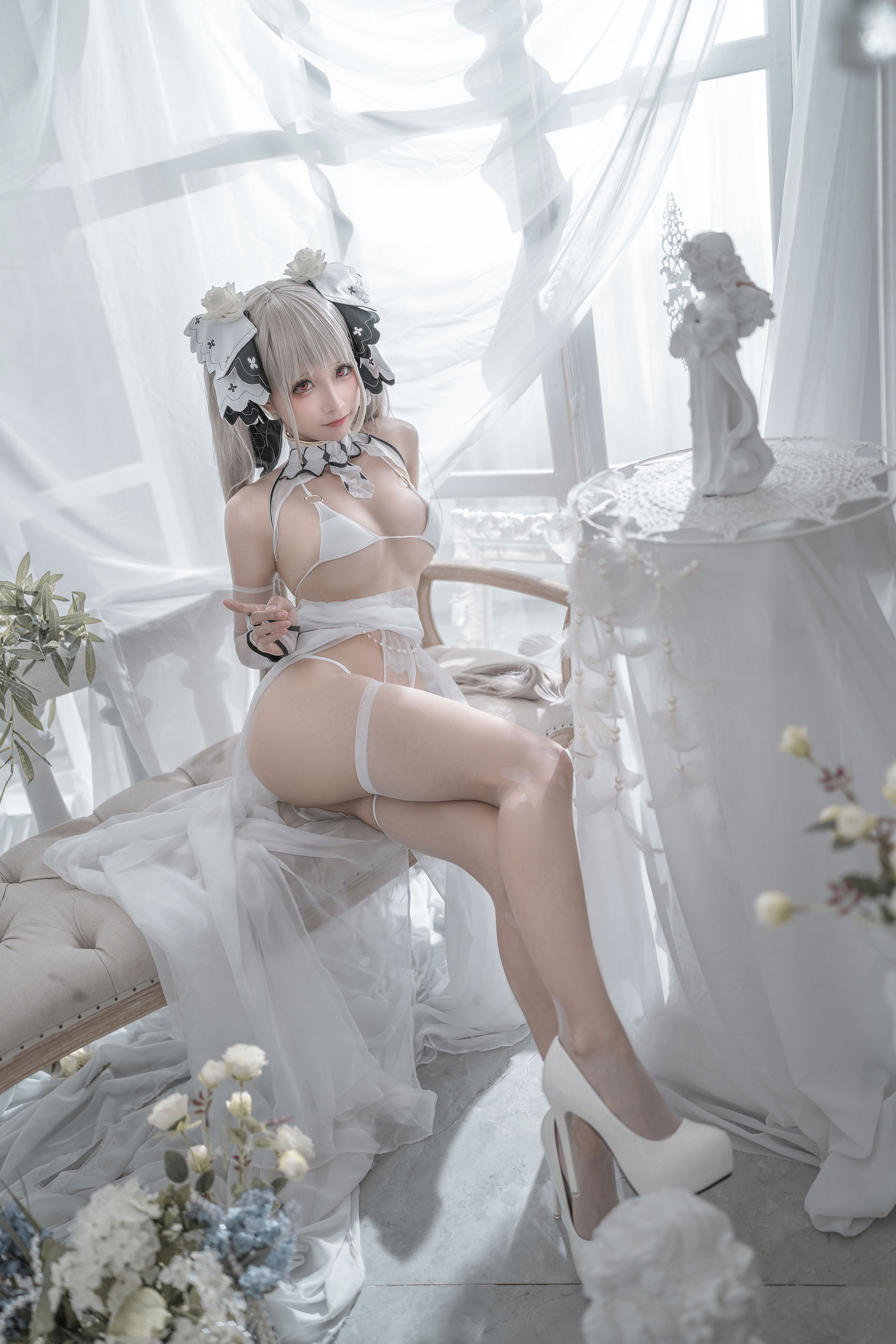 [福利COS] 动漫博主蠢沫沫 - 可畏婚纱