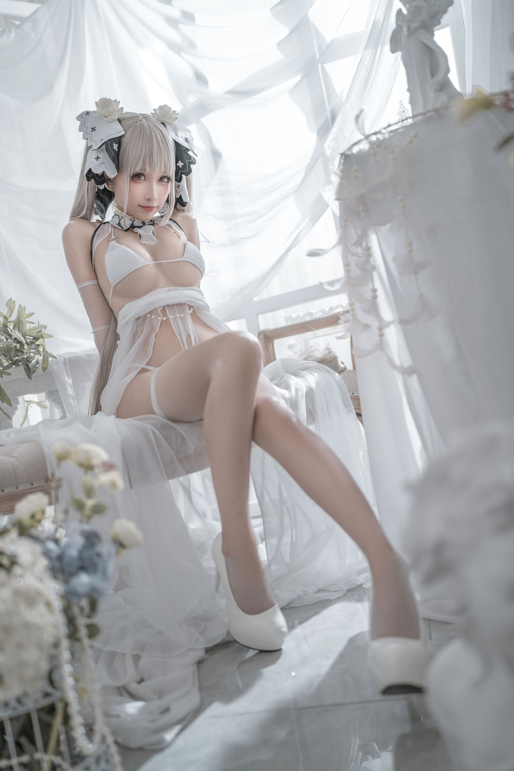 [福利COS] 动漫博主蠢沫沫 - 可畏婚纱
