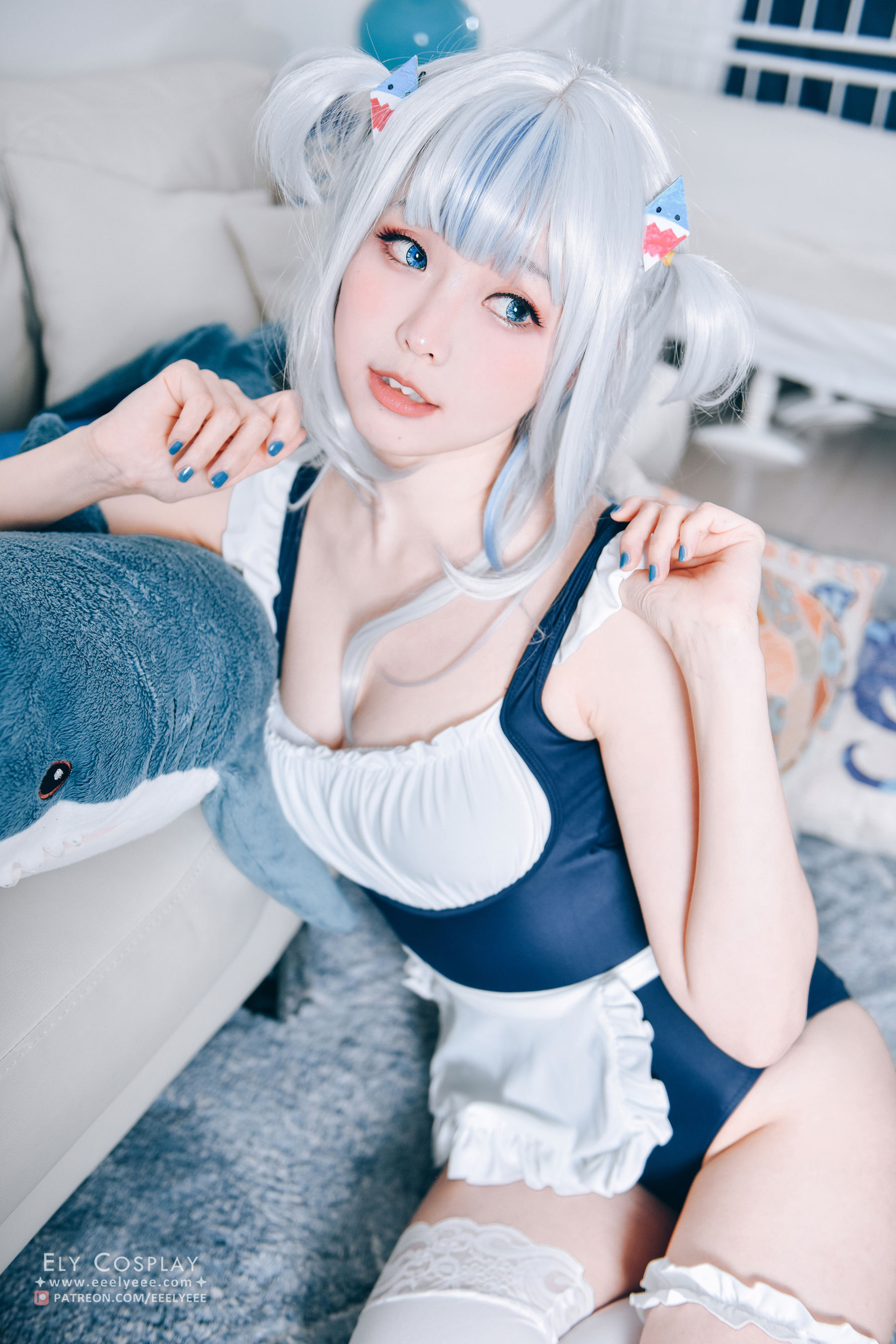 [福利COS] Ely_eee(ElyEE子) - 噶呜・古拉(小鲨鲨) 泳装