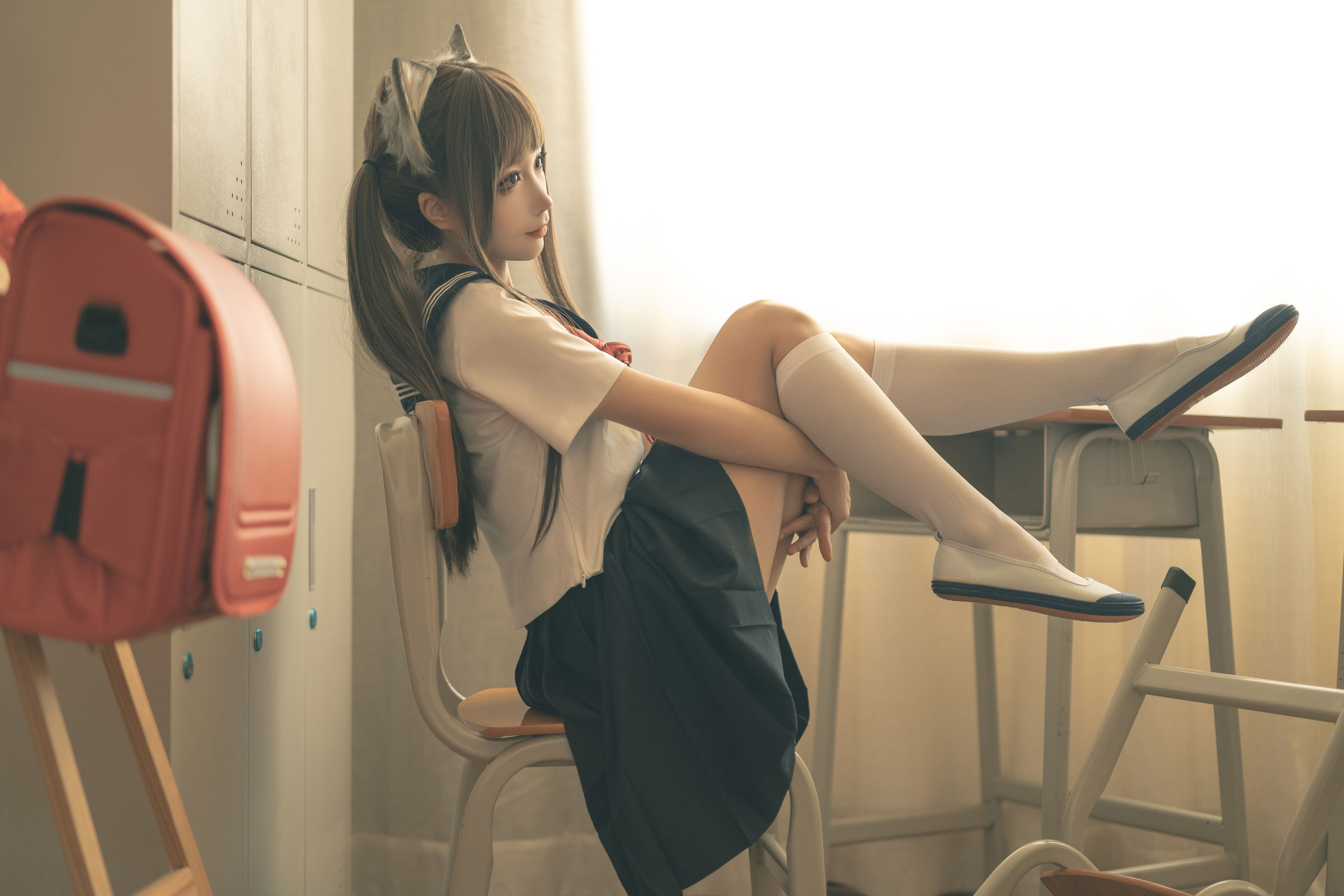 [福利COS] 动漫博主蠢沫沫 - 放学后