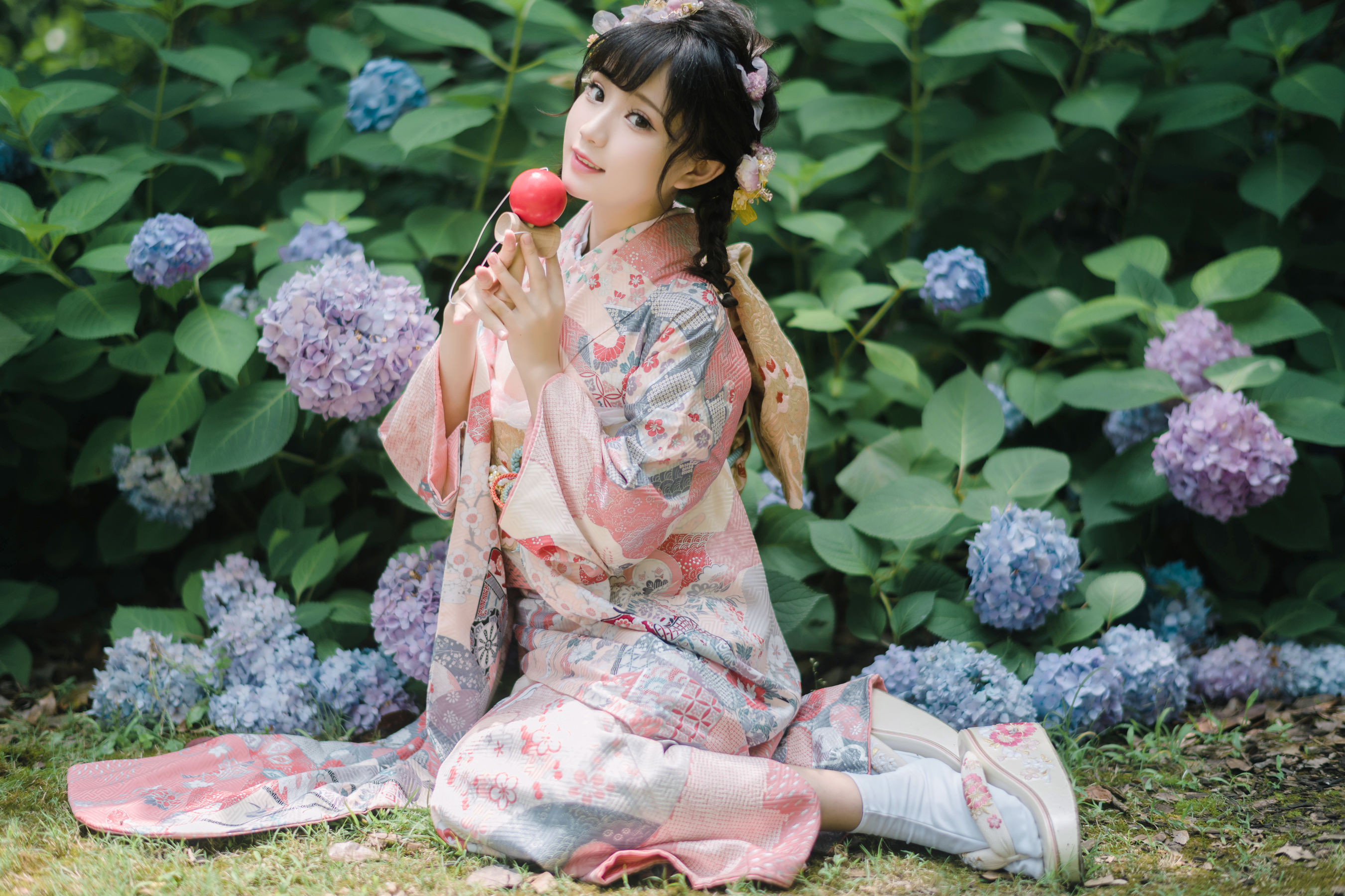 [福利COS] 花柒Hana - 绣球花和服