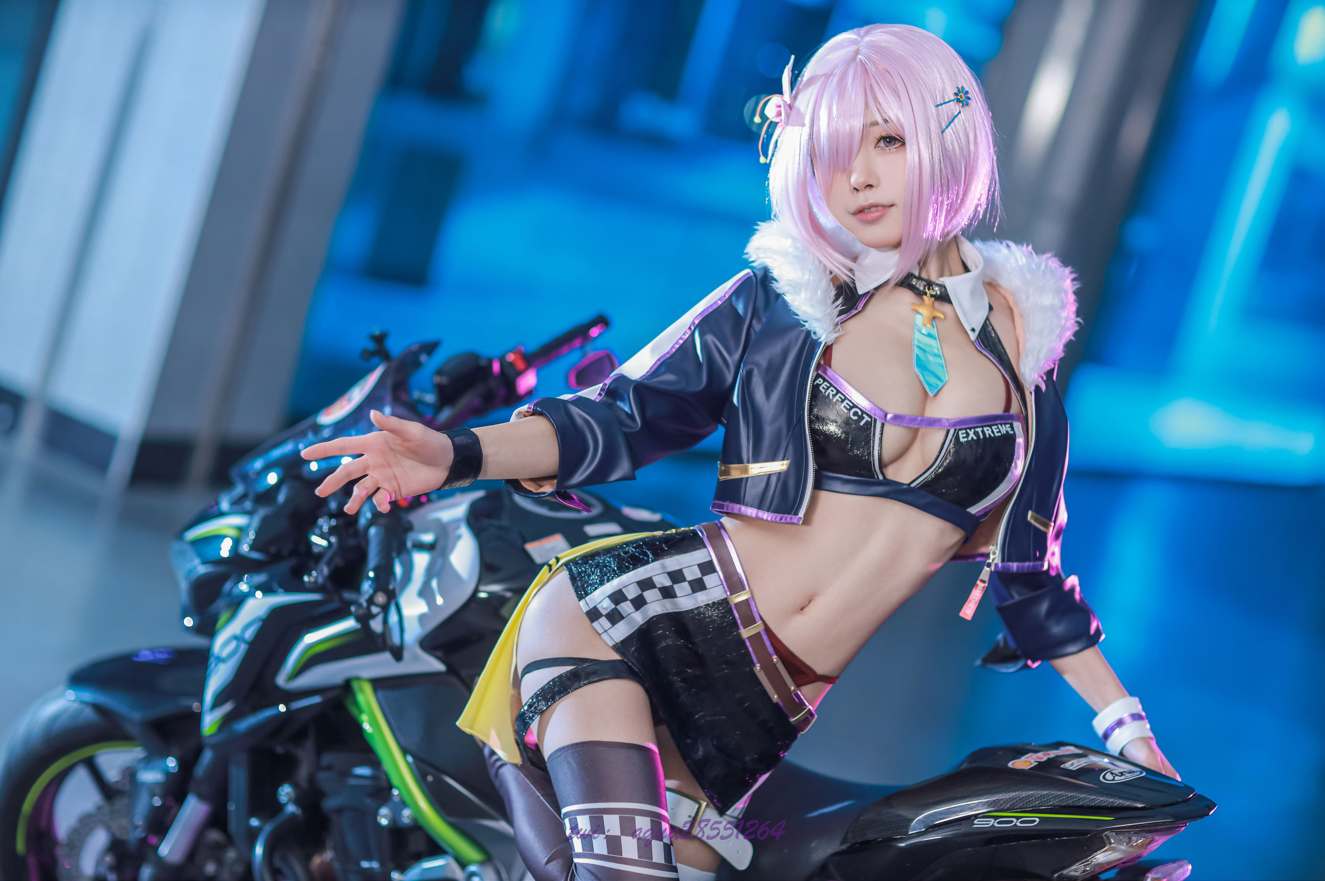 [网红COS] 动漫博主水淼aqua - 玛修-同人机车装