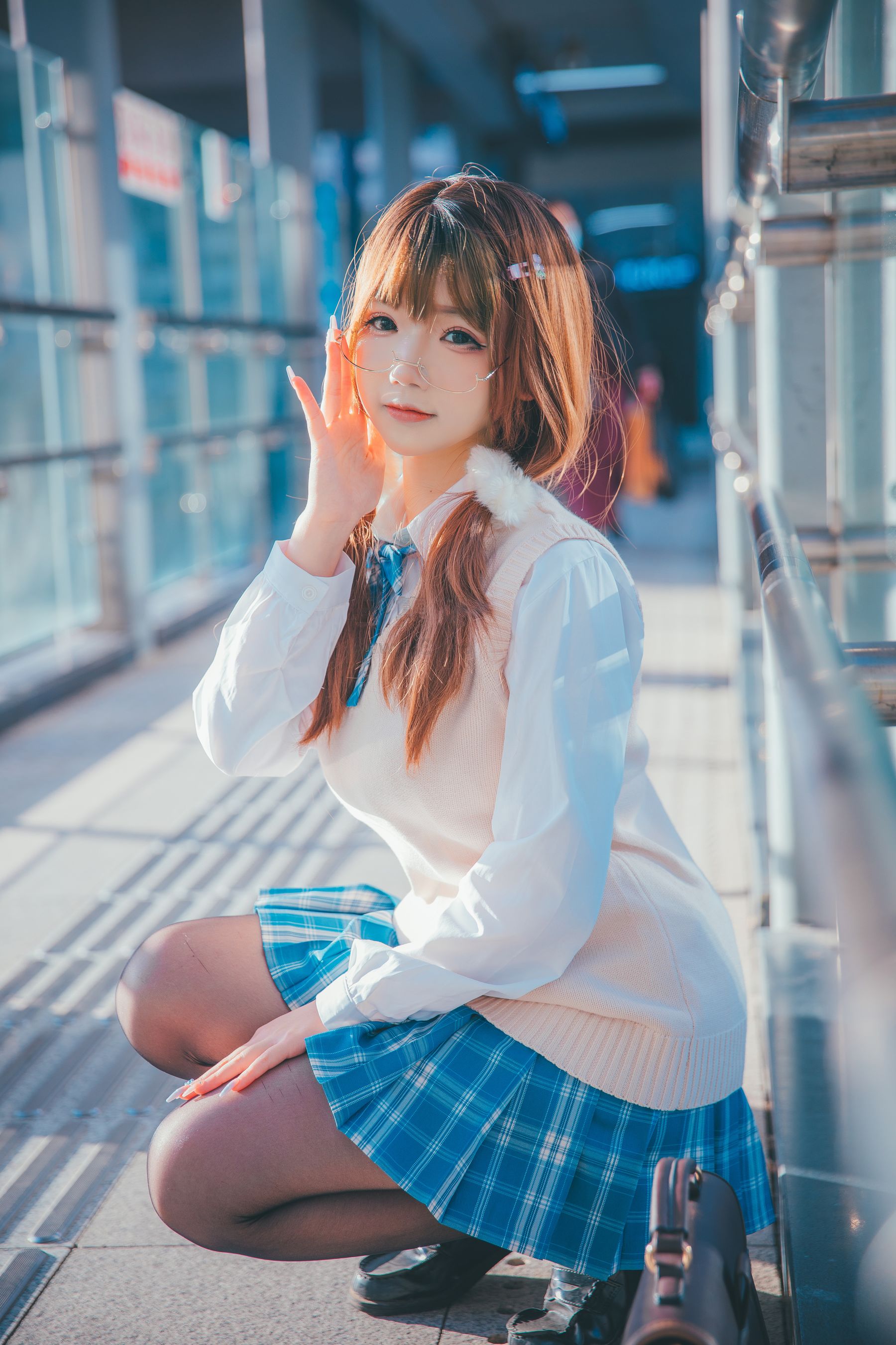[福利COS] 动漫博主雪晴Astra - JK夕阳