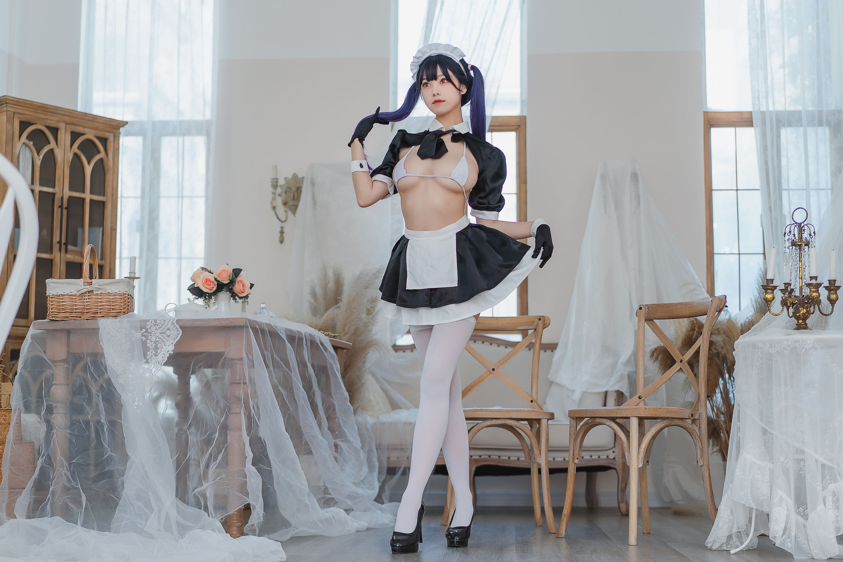 [福利COS] 萌系小姐姐蜜汁猫裘 - 女仆