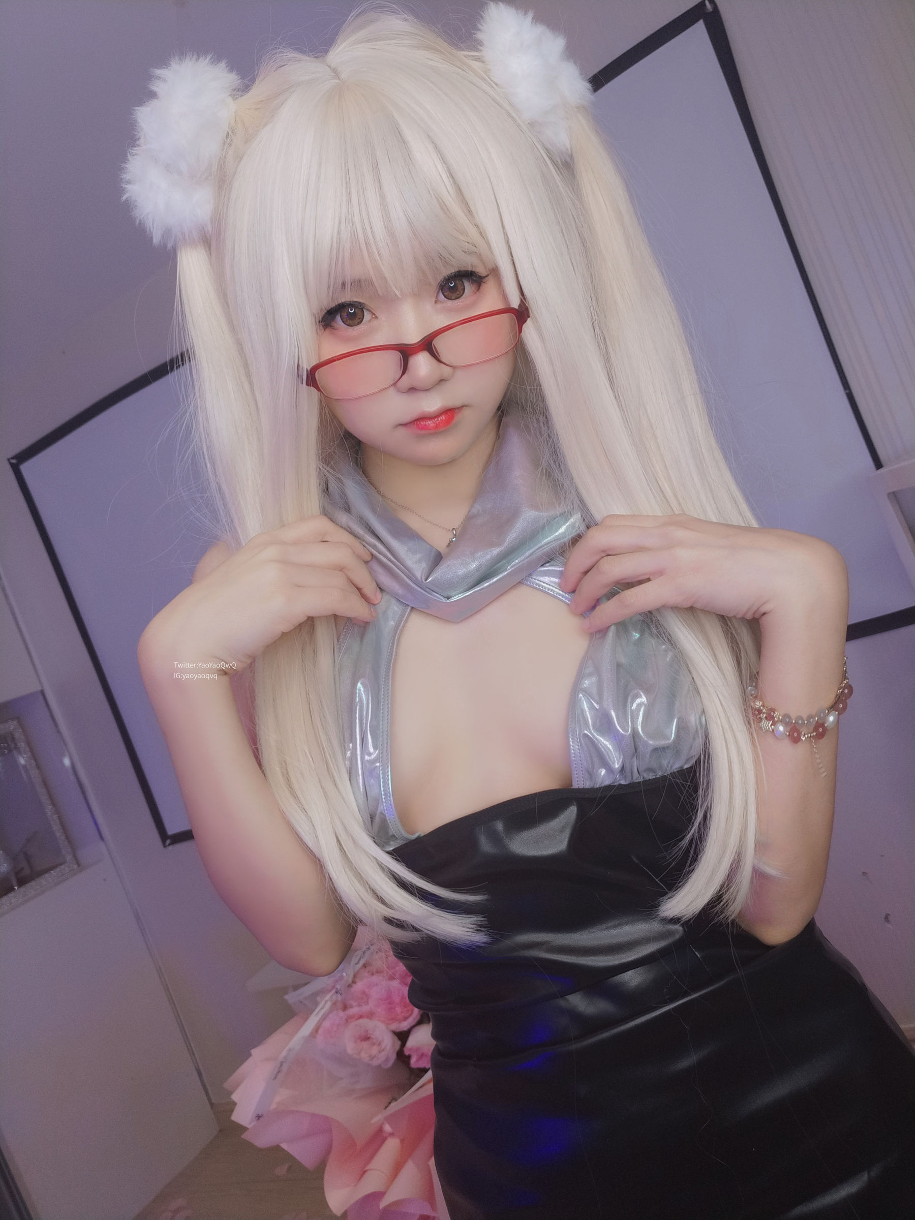 [福利COS] 萌妹子Coser摇摇乐yoyo fantia 黑丝猫女