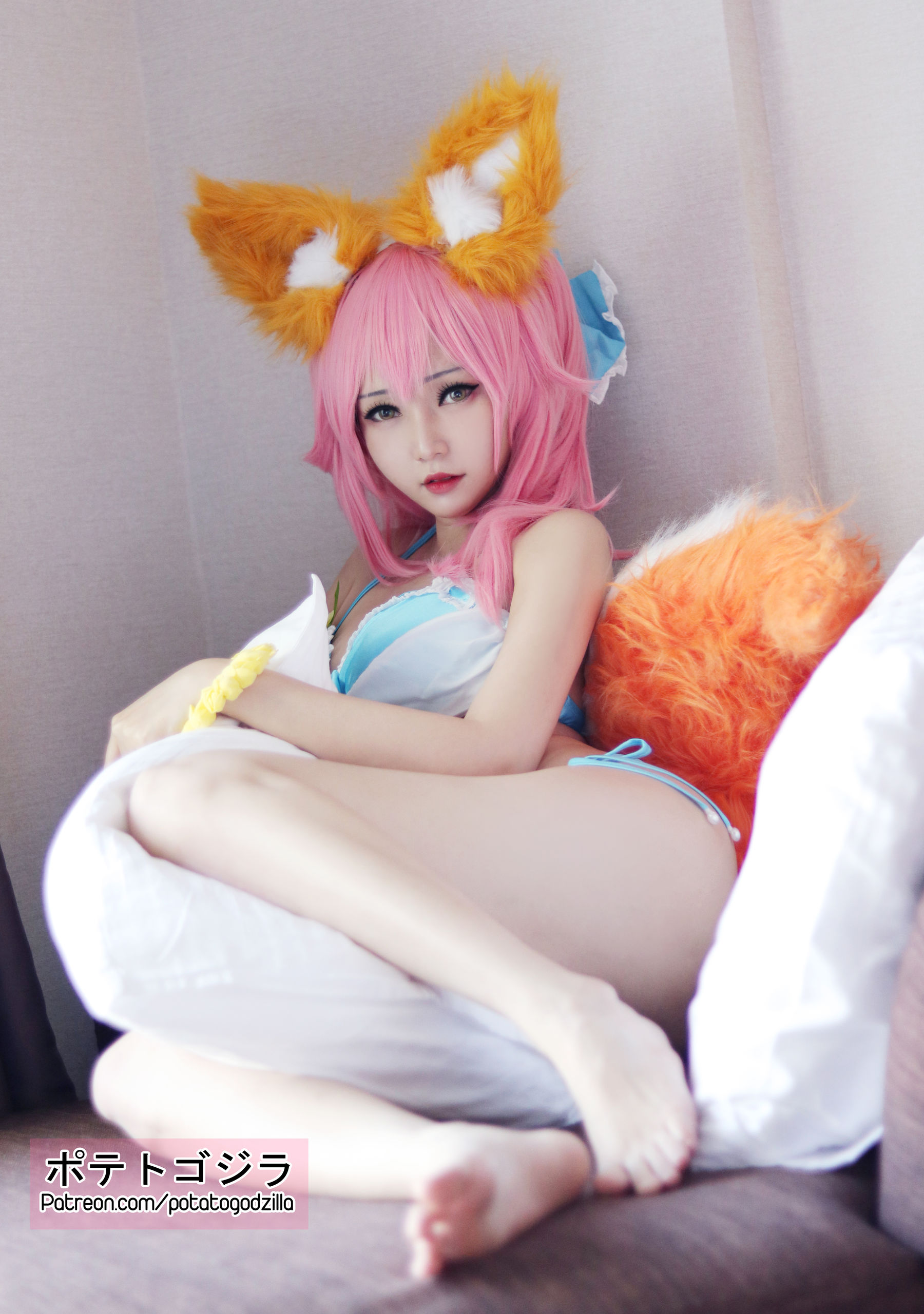 [福利COS] Coser小姐姐Potato Godzilla - Tamamo Bikini