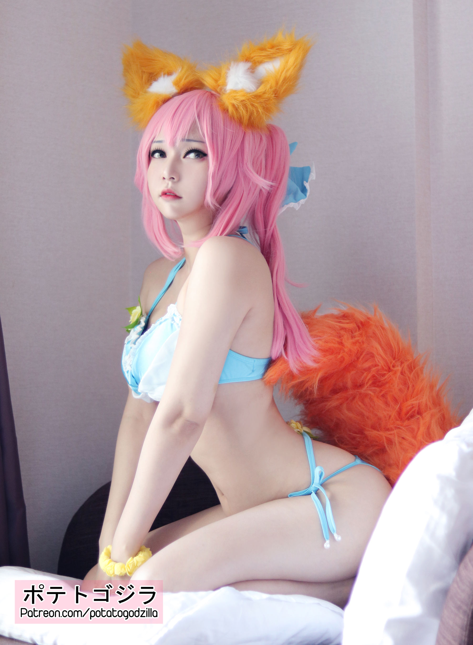 [福利COS] Coser小姐姐Potato Godzilla - Tamamo Bikini