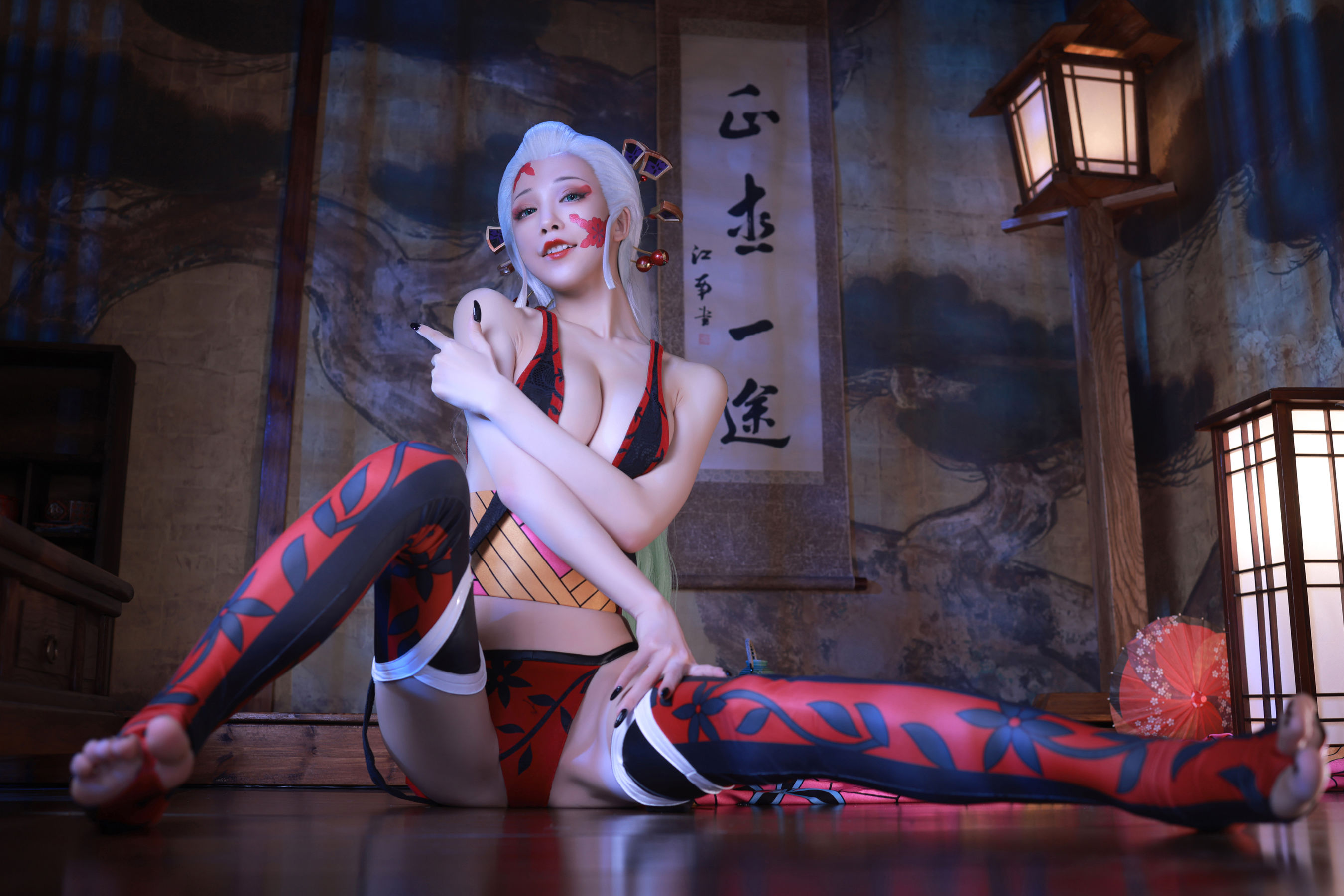[福利COS] 动漫博主水淼aqua - 鬼灭之刃 上弦陆堕姬